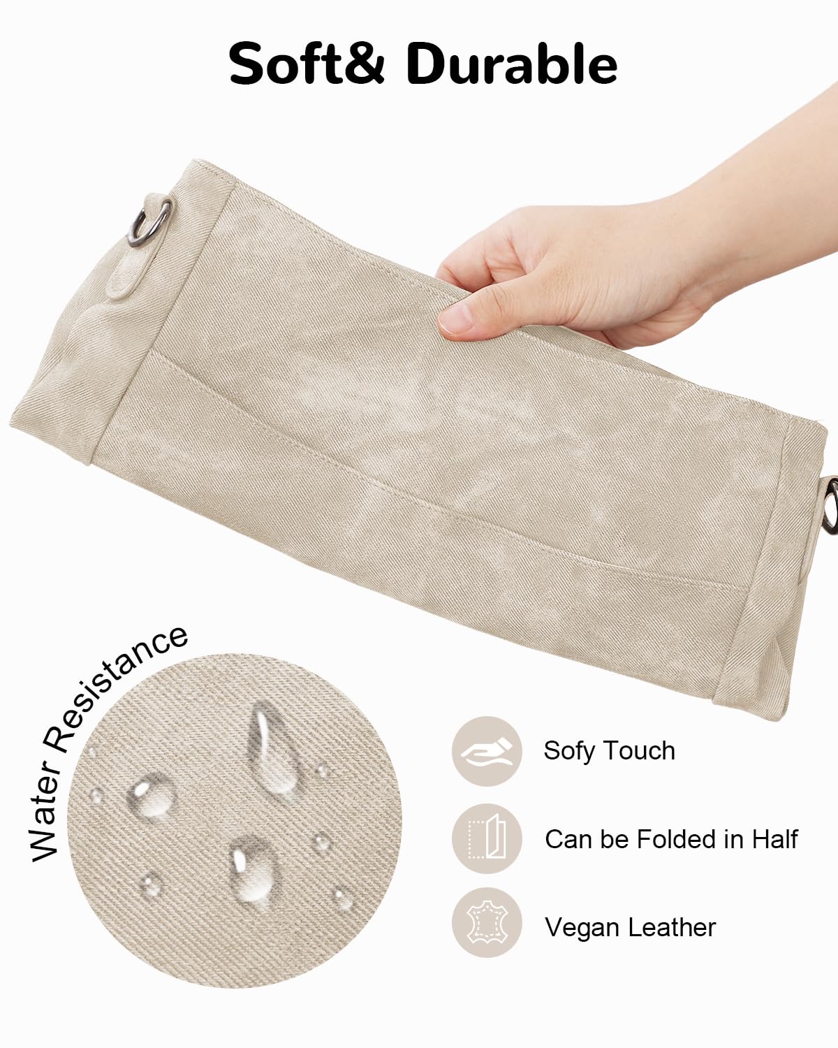 Sac à Bandoulière Boho pour Femme, Sac à Main Vintage Hobo avec Bandoulière Large Réglable avec Fermeture Éclair pour Voyager Travail Shopping Usage Quotidien