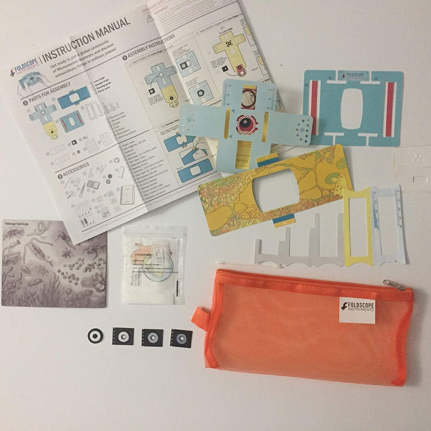 Foldscope Basic Kit Foldable DIY Paper Microscope.,Blue — Amazon image 2