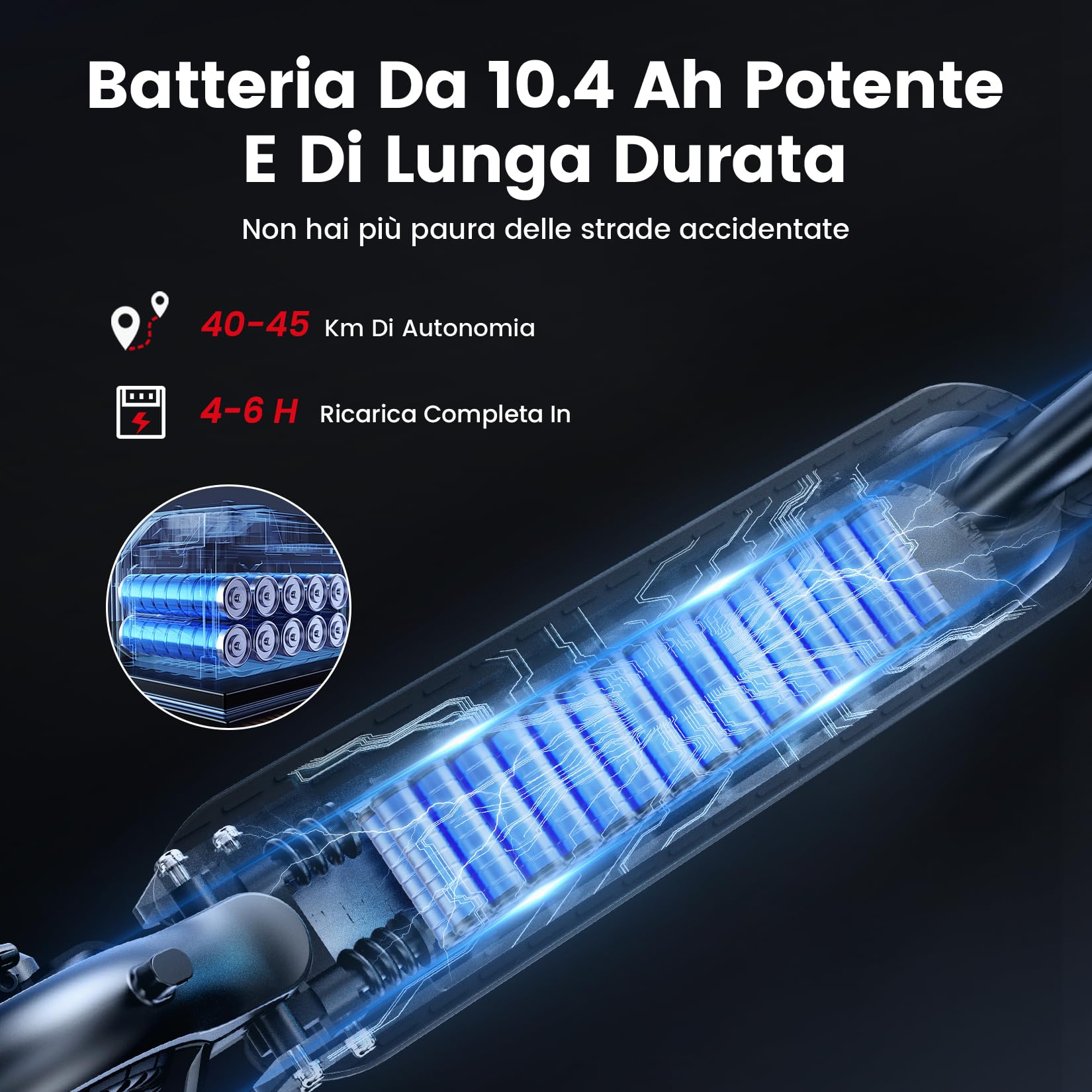iScooter 10" Patinete Eléctrico Adultos Homologado DGT, 500W Motor, Autonomía De 30-40 KM, Máxima 25KM/H, Bocina, Timbre, Intermitentes, App, Frenado Doble, Plegable, Carga 120 KG, Bloqueo/Desbloqueo
