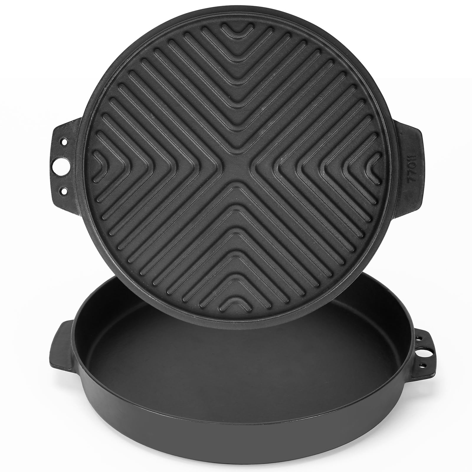 Uniflasy Cast Iron Griddle 7421 for Weber 22-Inch