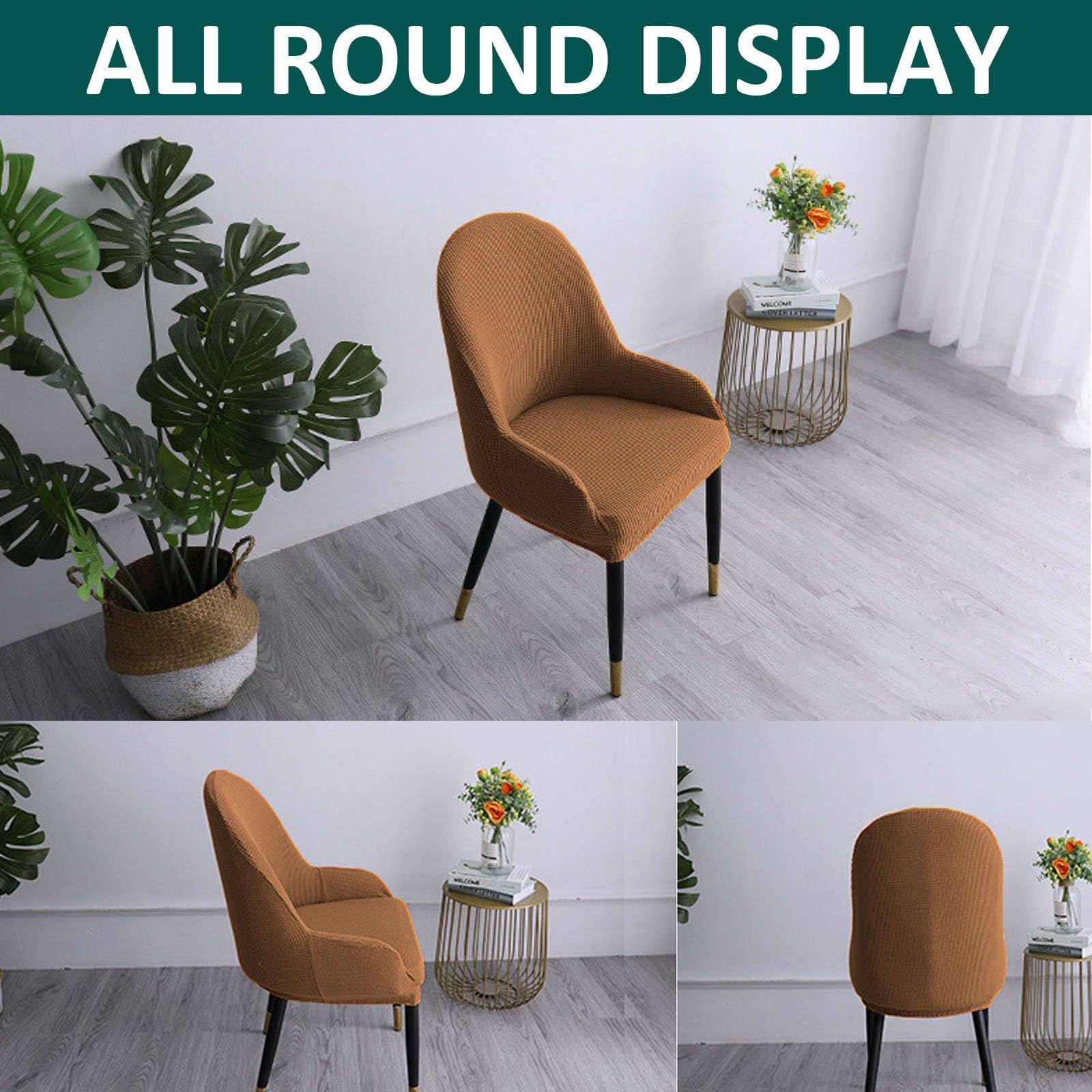 Fodere Per Sedie Elasticizzate Con Braccioli - Coprisedie Moderni Rimovibili E Lavabili (4 Pezzi, Cachi) - Foto 11