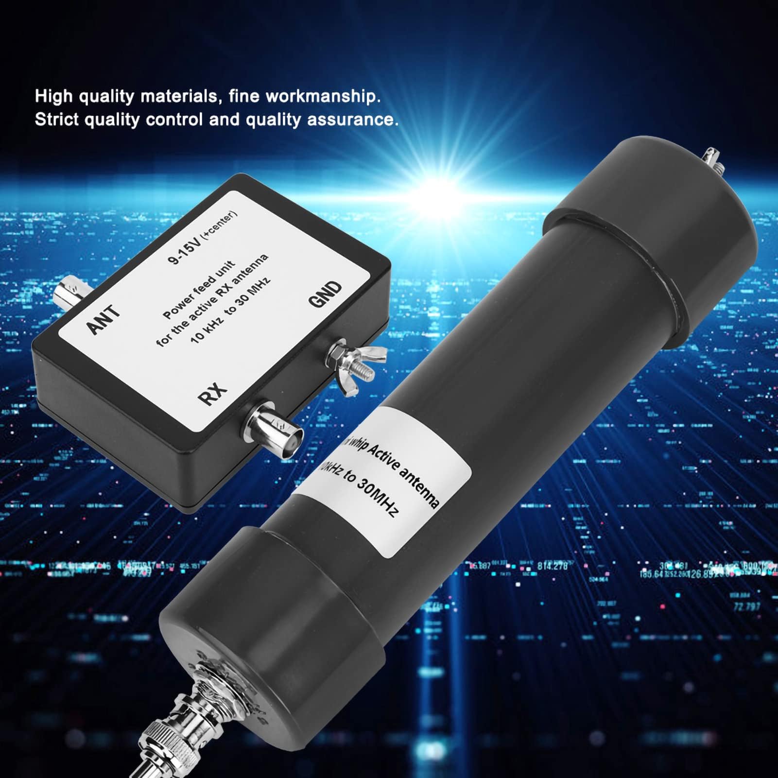 Mini Whip Aktive Antenne Kurzwellenradio 10 kHz bis 30 MHz mit 8m Kabel portabel für Empfang Kommunikation