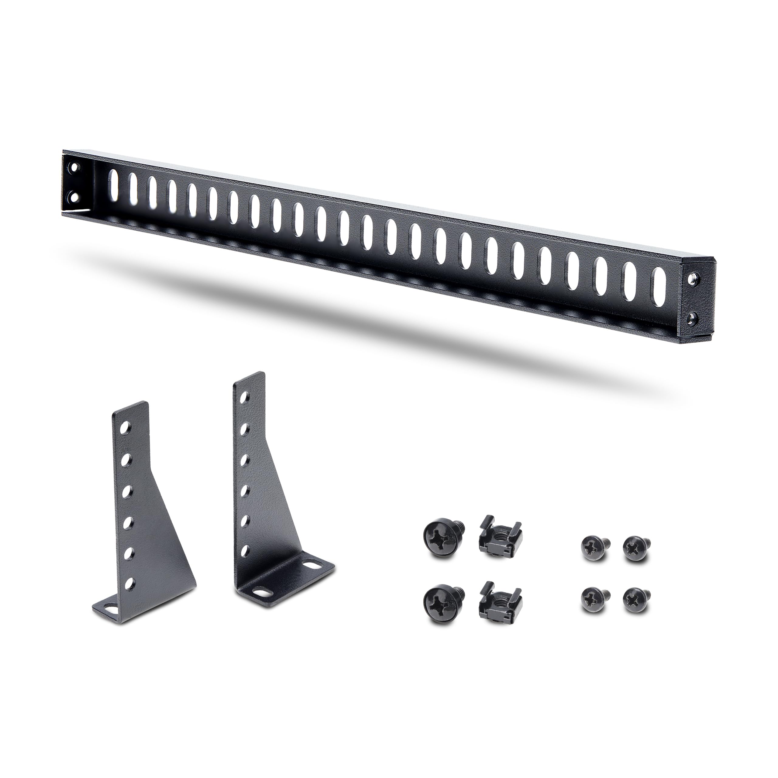 StarTech Barra Passacavi 1U, profondità Regolabile (12S-Cable-Lacing-Bar) | Guida Cavi Orizzontale, Gestione Cavi Ordinata, per Patch Panel, Switch e PDU