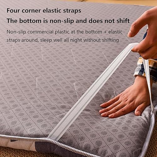 Miniatura 5 de YFJBHDIAN Colchón de futón plegable, colchón japonés, colchón de sueño para piso, individual, matrimonial, queen, king, tapete tradicional tatami