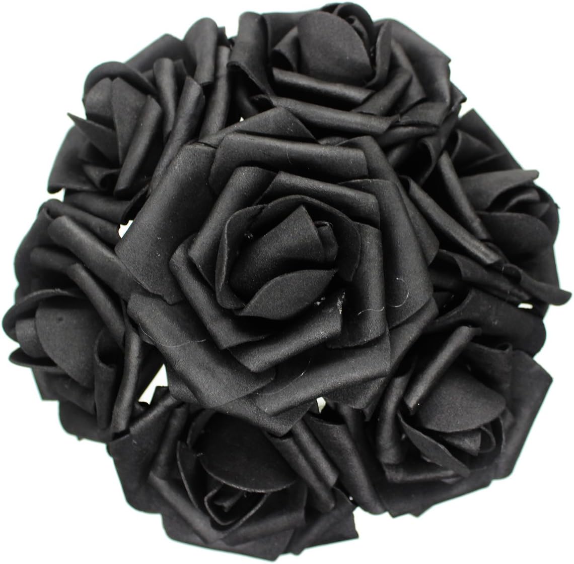 AnParty 25pcs Artificial Flower，Real Touch Artificial Foam Roses Decoration DIY for Wedding Bridesmaid Bridal Bouquet Centerpieces Party (25, Black)