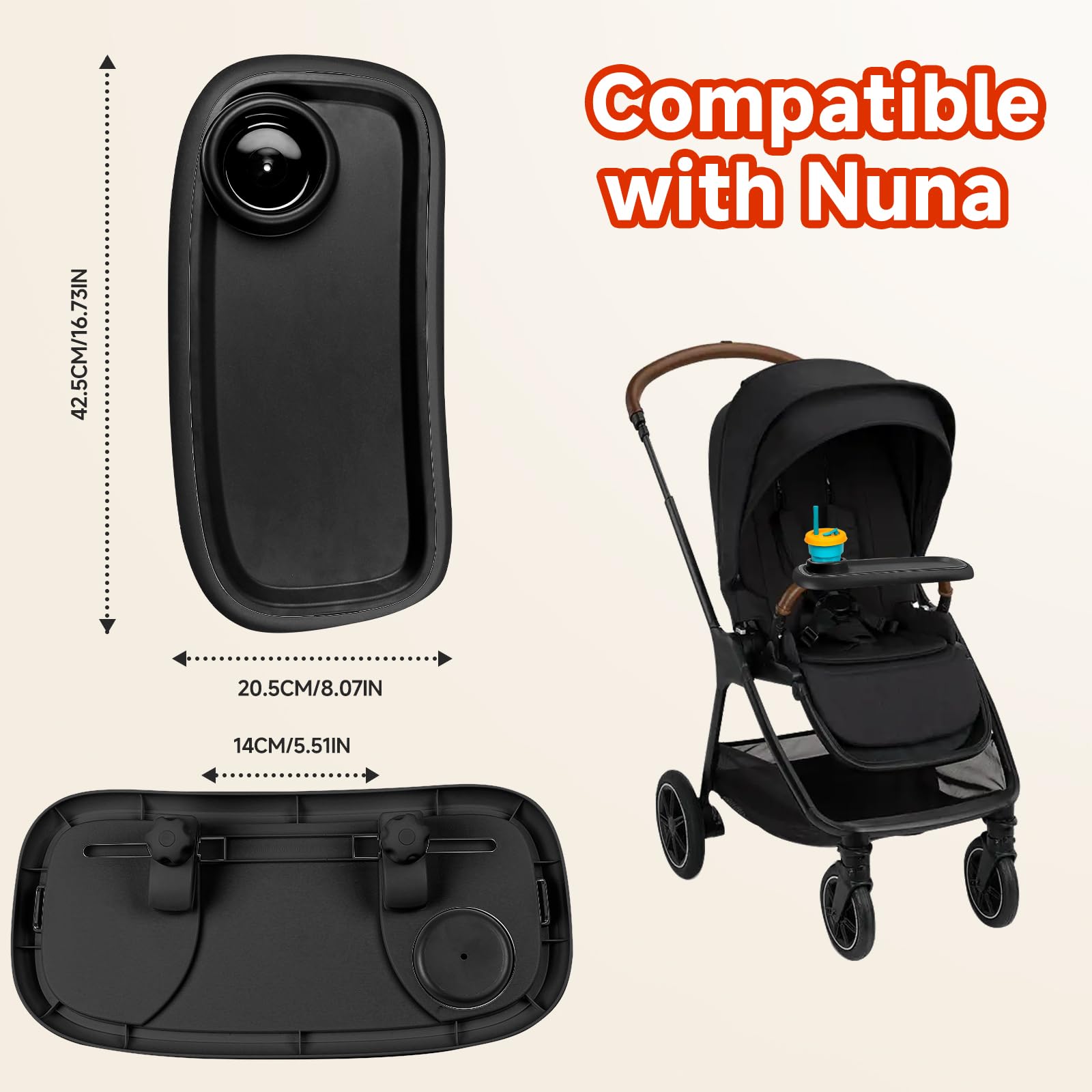 Amazon.com : Snack Tray Compatible with Nuna Strollers, Stroller Tray  Attachment Fits for Nuna, Stroller Trays with Cup Holder, Strollers Cup  Holder, Easy to Install, Ideal for Strollers Accessories : Baby