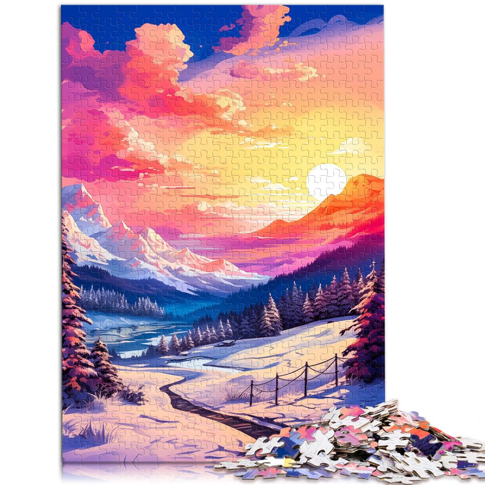 2000-teiliges Puzzle für Erwachsene, Pfad, Schnee, Spielzeug, Denkspiel, ganze Familie, 70 x 100 cm, für Teenager ab 14 Jahren