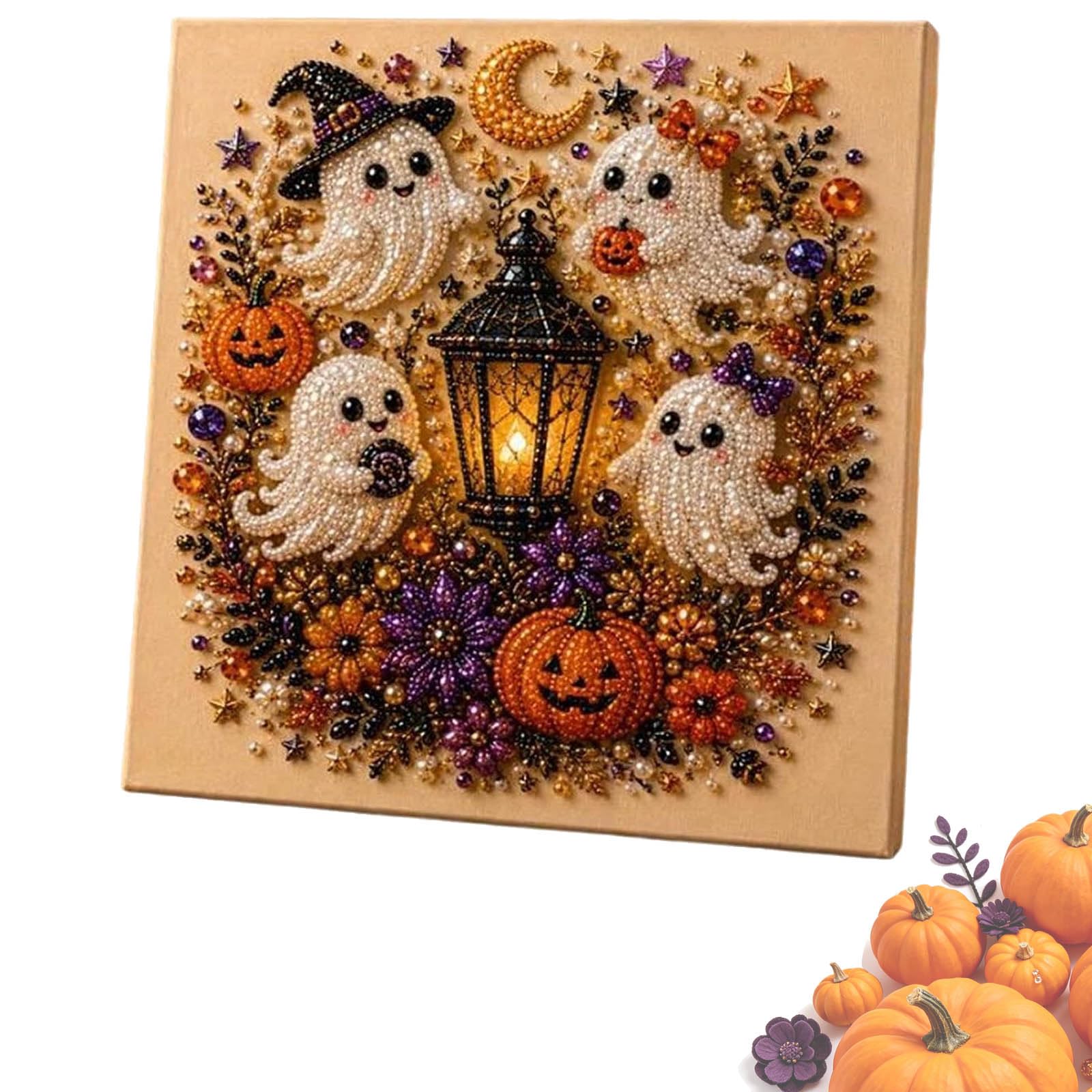 Uuxkgu Halloween Ghost Pearl Art DIY Kit, Pearl Diamond Art(D)