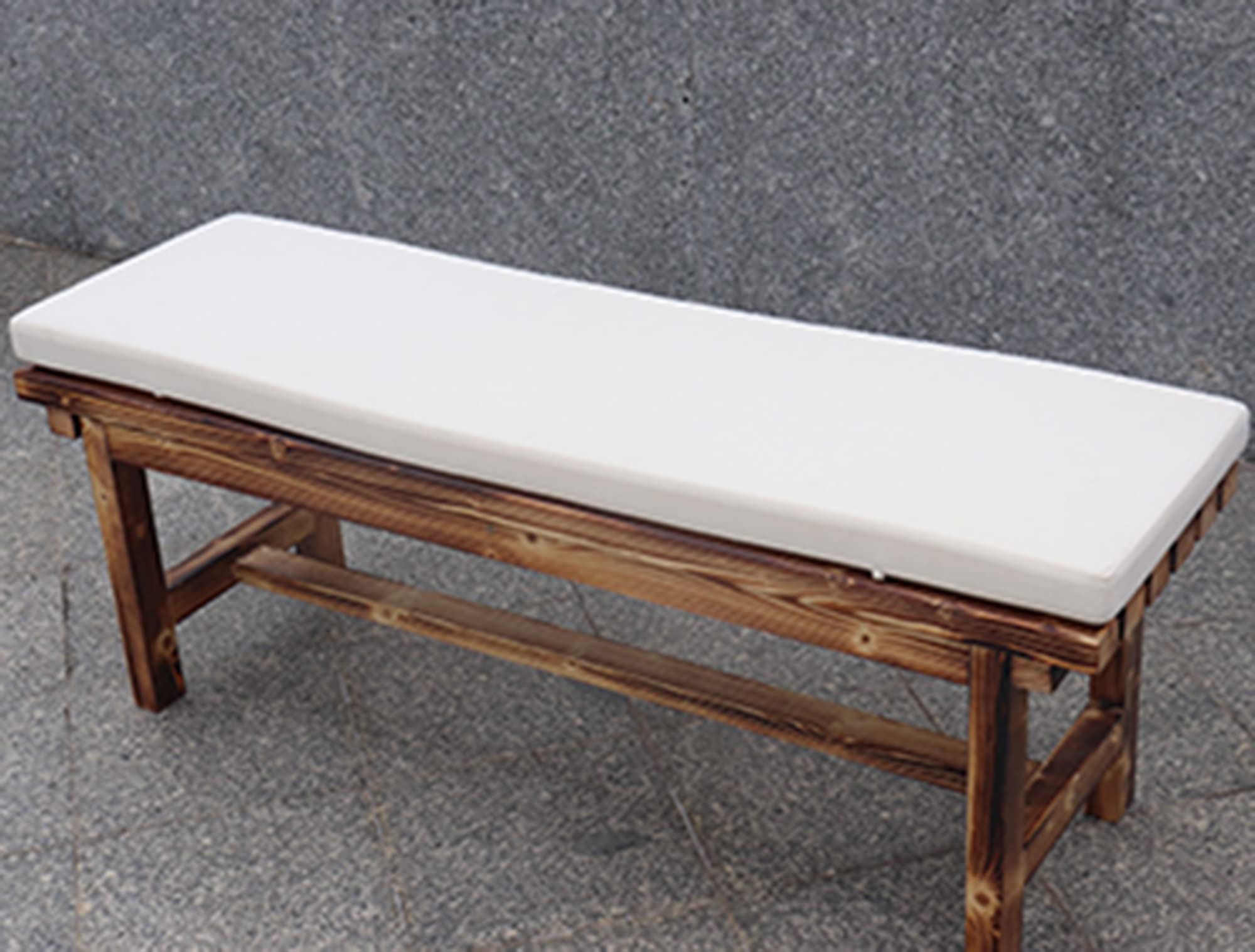 Outdoor/Indoor Bench Cushion Water-Resistant Outdoor Patio Furniture Swing Seat Cushion Chairs Pad Bench Mat, 2 Inch High-Density Foam, Polyester Fabric Cover with Ties,71x11.8x2in,Beige