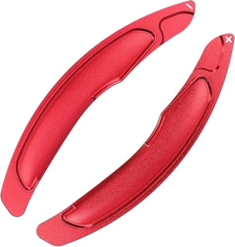 Miniatura 8 de Qiilu Extensión de palanca de cambios para volante, hoja de cambio de volante de aleación de aluminio, color rojo, decoración extendida para
