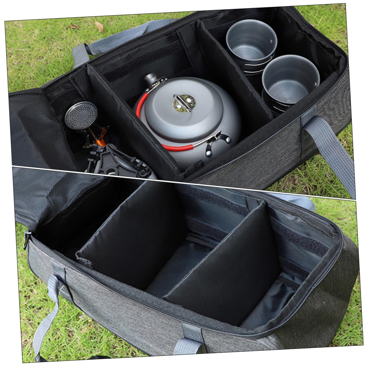 BESTonZON Étui à Ustensiles Cuisine de Camping en Tissu Oxford Léger et Portable, Pochette Pratique pour Réchaud de Camping Compact Lors de Pique-niques ou Voyages