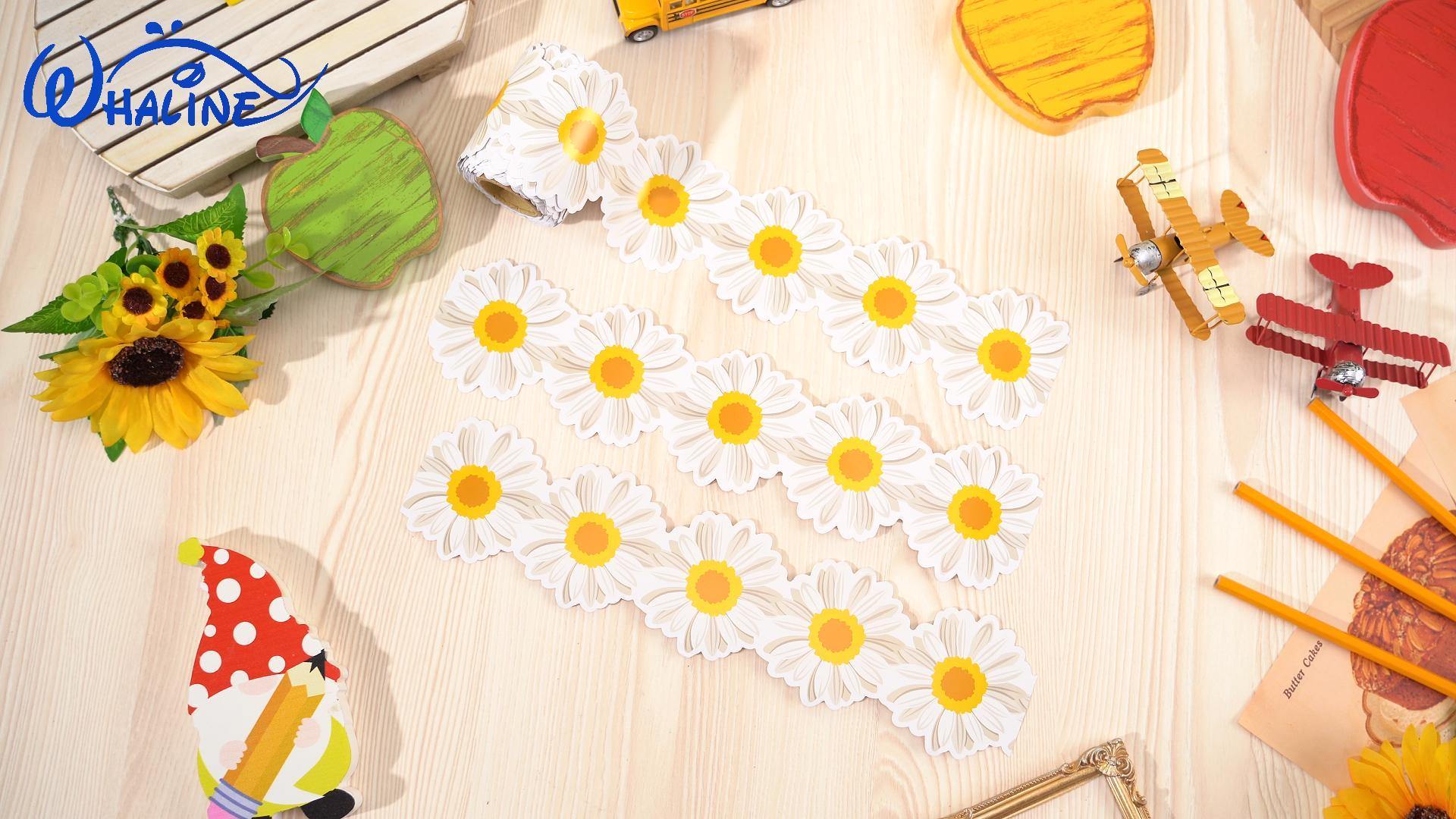 Amazon.com: Whaline Spring Daisy Flower Bulletin Board Border 32.8
