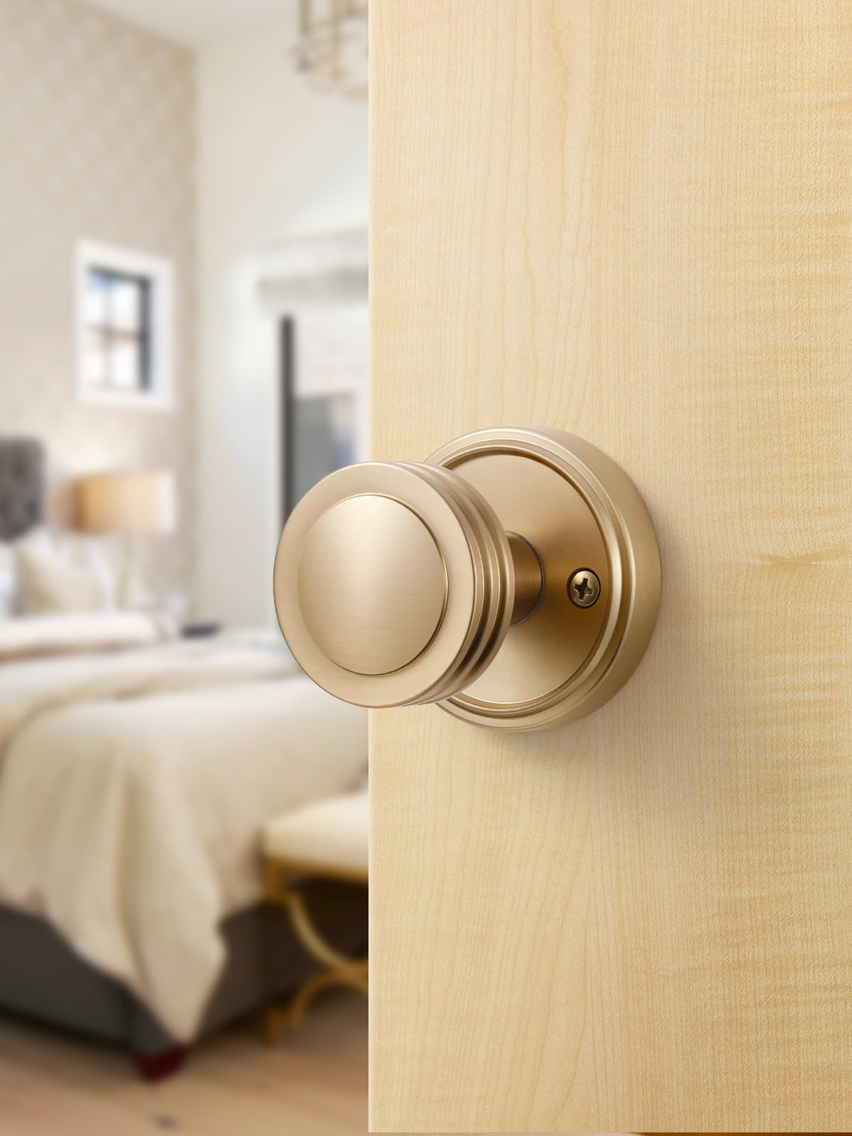Champagne Bronze Passage Door Knobs - Durable & Easy Install -3