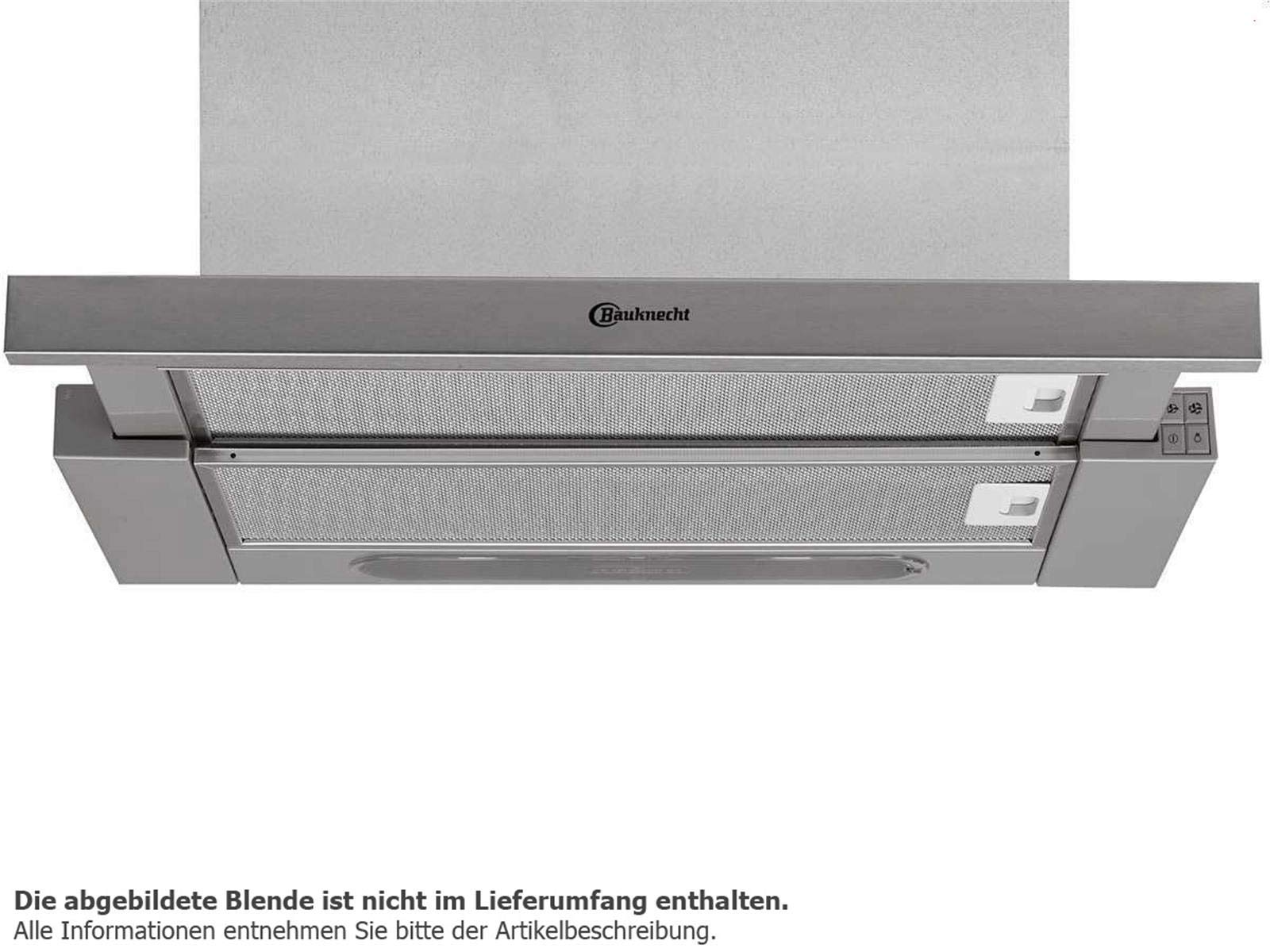 Bauknecht DBAH 64 AM X Dunstabzugshauben/Flachschirmhaube/ 60 cm /Mechanische Steuerung / silbergrau / Abluft- und Umluftbetrieb geeignet