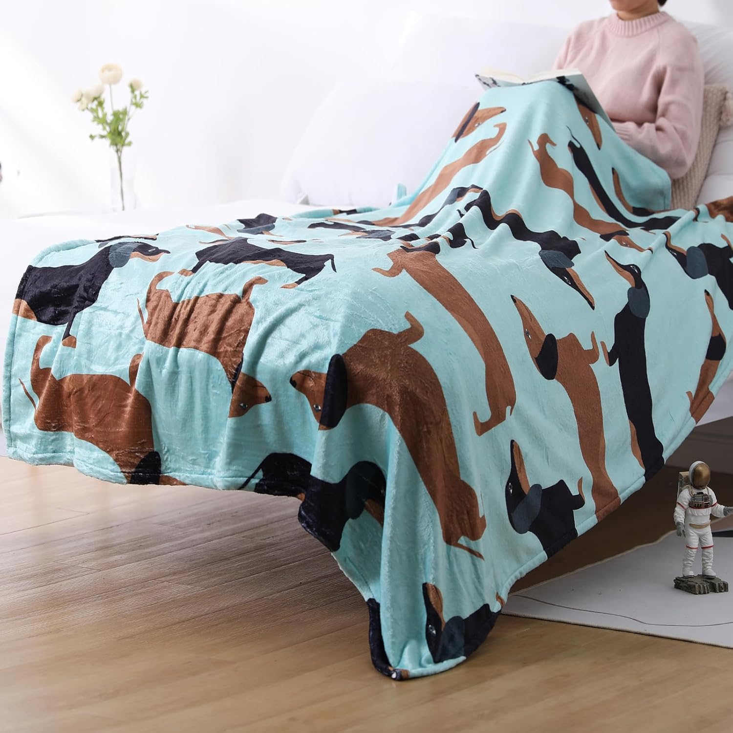 Dachshund Blankets, Weiner Dog Blanket, I Love Dachshunds Blanket for Adults Super Soft Dachshund Gifts for Dog Lovers Twin Size (Dachshund 1, 60"x 80") - Image 2