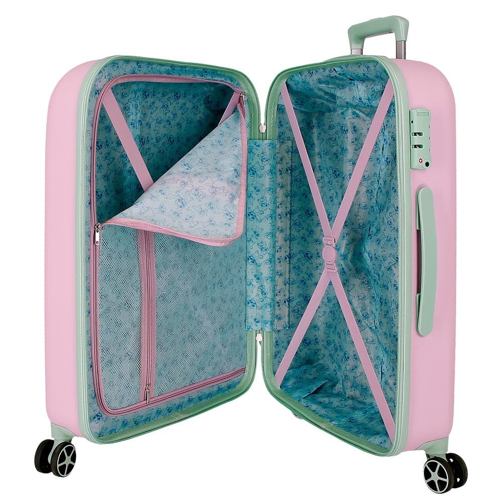 Joumma Disney Traveling with Stitch zestaw walizek różowy 55/60 cm sztywny 6,26 kg zamek TSA ABS 6,26 kg 100 l bagaż podręczny, Różowy kolor, Talla única, Zestaw walizek