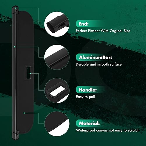 Miniatura 273 de SCITOO Cubierta de carga 2013 2014 2015 2016 2017 2018 compatible con Toyota RAV4 2.5L actualizado anti-mirón retráctil trasero maletero cubierta