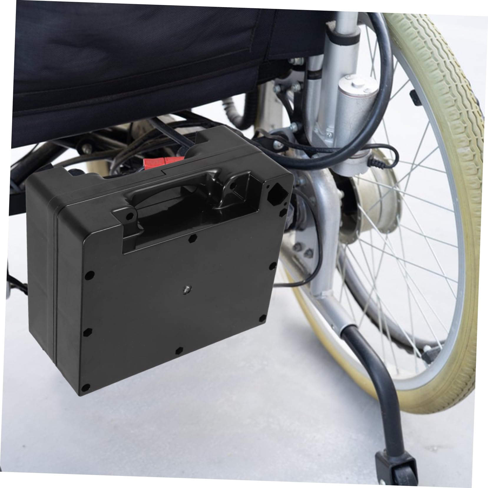 Porta Batteria Per Sedia Rotelle Elettrica Custodia Compatibile Design Compatto e Resistente Facile Installazione Per Uso Prolungato