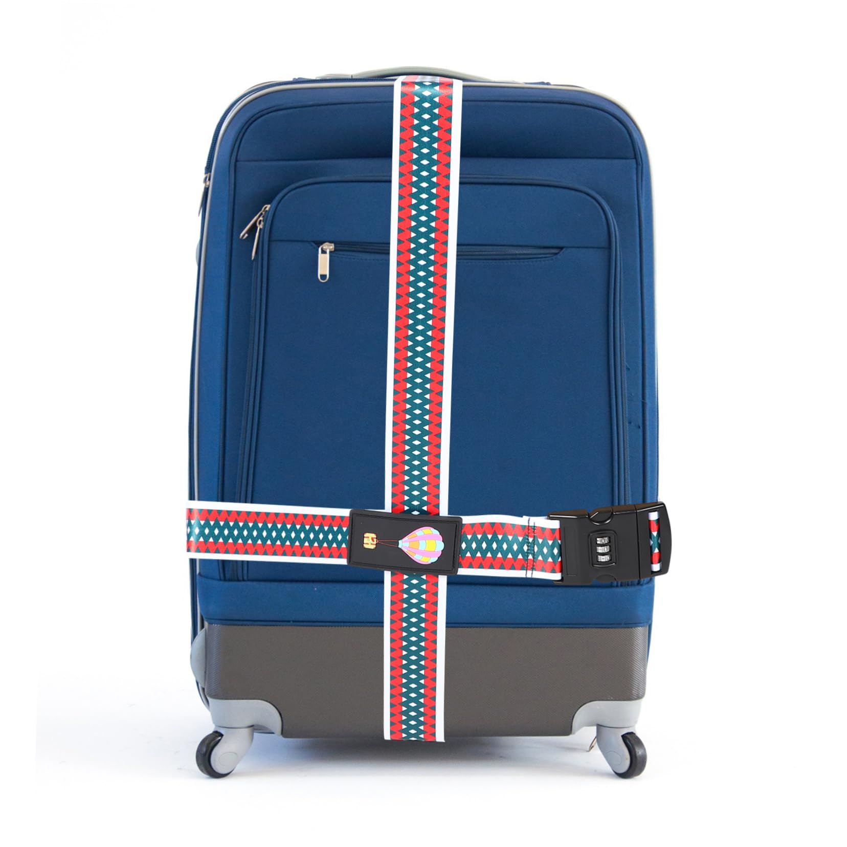 3 Stück Verstellbarer Koffergurt mit Doppel Zahlenschloss Cartoon Kreuz Packgurt für Koffer Sicheres Reisegepäckband Geeignet für Urlaub und Geschäftsreisen