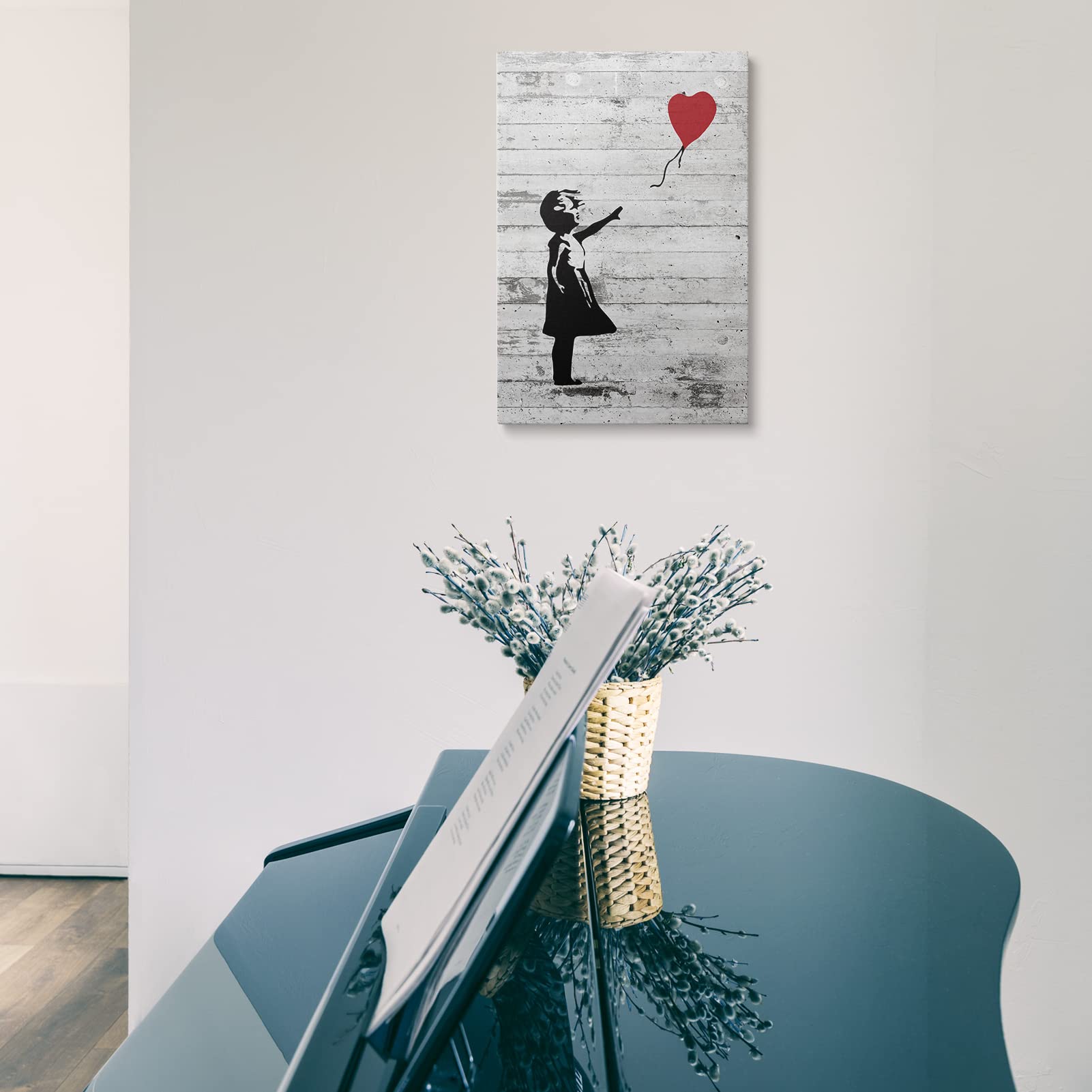 Amazon.com: Banksy Canvas Wall Art - Girl With Red Balloon Street