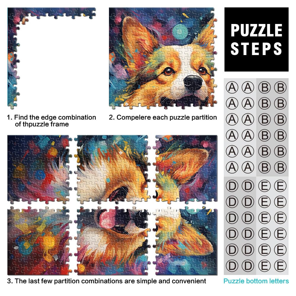 Puzzles 2000 pièces pour Adultes Le Puzzle éducatif Chien Corgi est idéal comme Cadeau pour Toute la Famille 27,56 Pouces x 39,37 Pouces pour Les Adolescents de 14 Ans et Plus