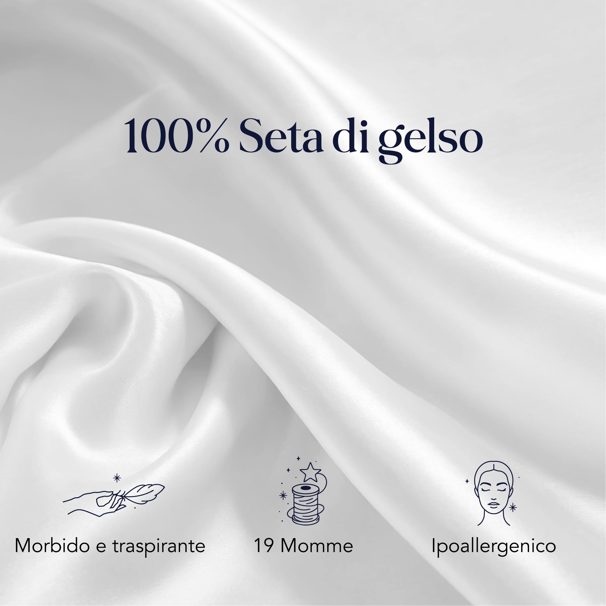 Dreamzie Federa per cuscino in seta 50 x 75, 100% seta di gelso, 19 momme naturali, certificata Oeko-TEX – benefici per capelli e pelle anti-invecchiamento, colore: bianco