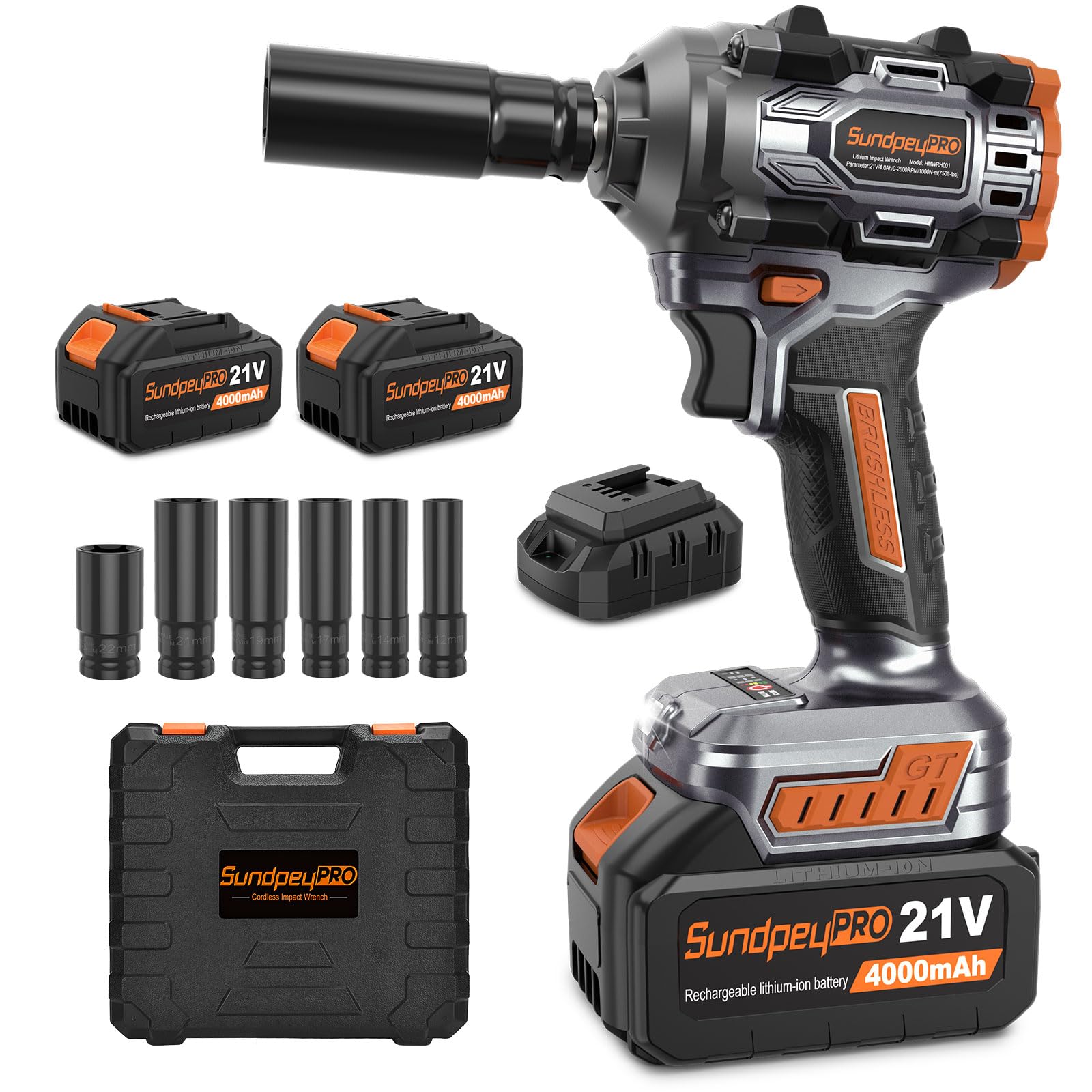 SundpeyPRO 750Ft-lbs Cordless Impact Wrench