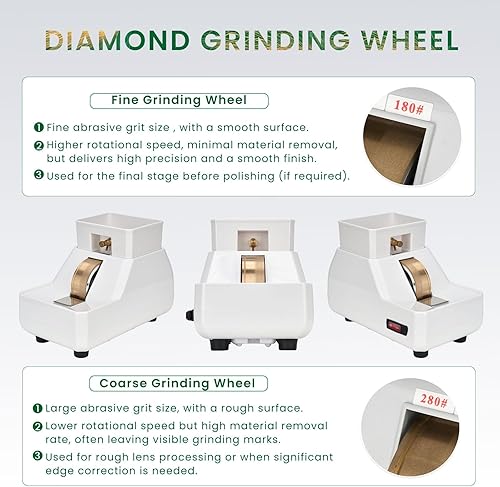 Miniatura 4 de Bordeador manual de lentes, bordeador manual de lentes 3 en 1, pulidor de lentes con jade de fregadero extraíble, herramienta de pulido de vidrio de