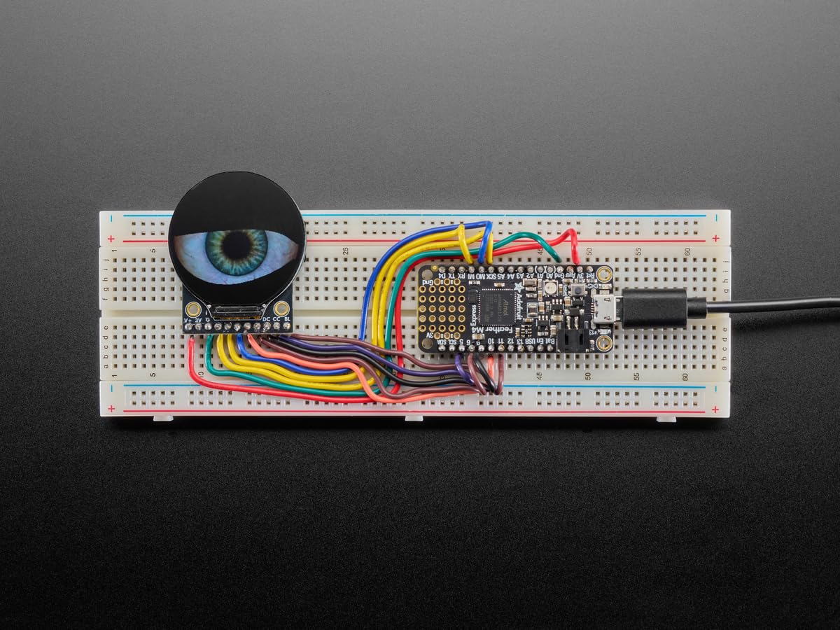 Adafruit Écran rond TFT LCD 1,28" 240 x 240 avec fente microSD, GC9A01A, EYESPI, 6178