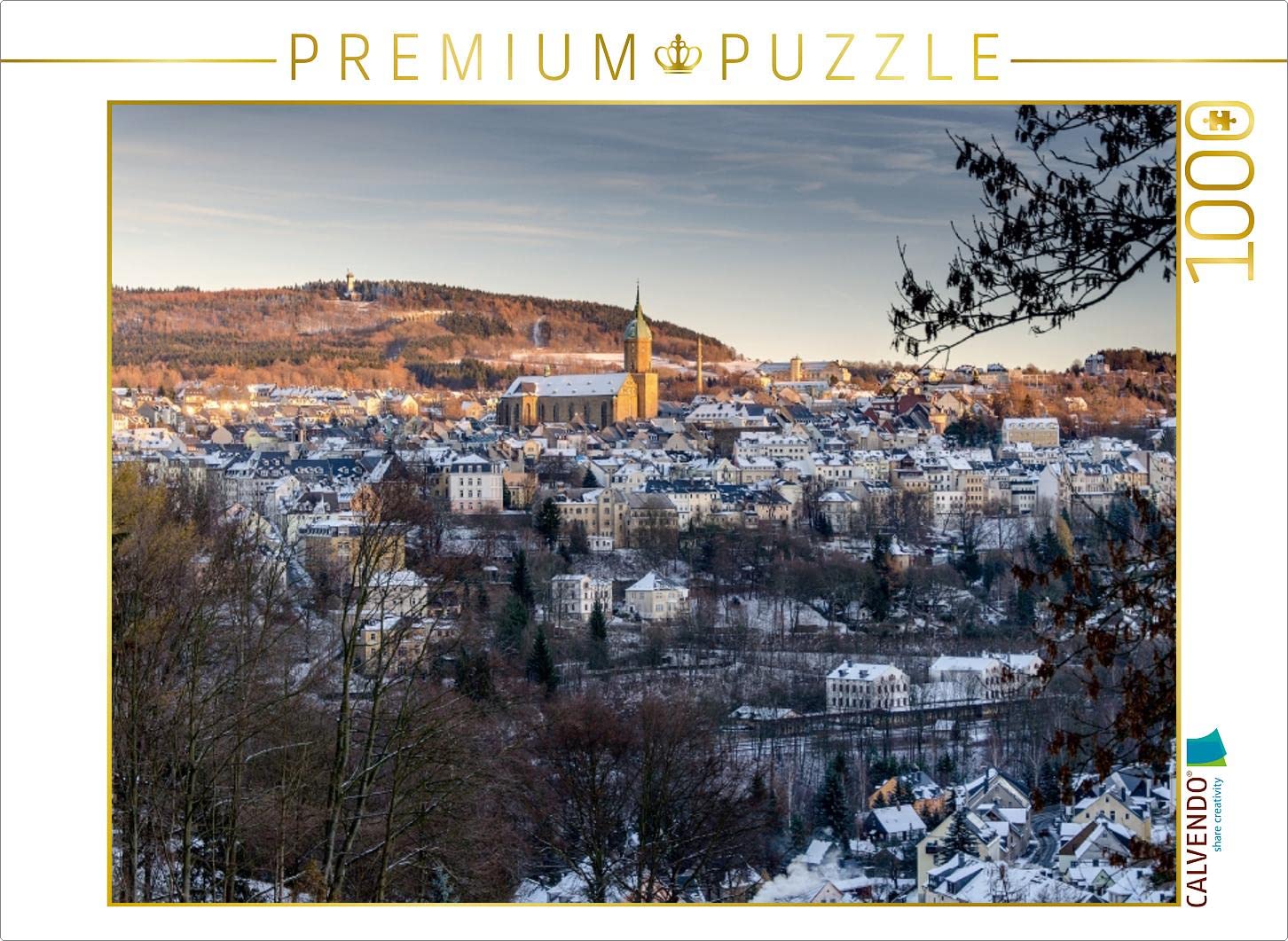 CALVENDO Puzzle 'Sonnenuntergang Annaberg-Buchholz' – 1000 Teile, 64x48 Cm, Premium-Qualität