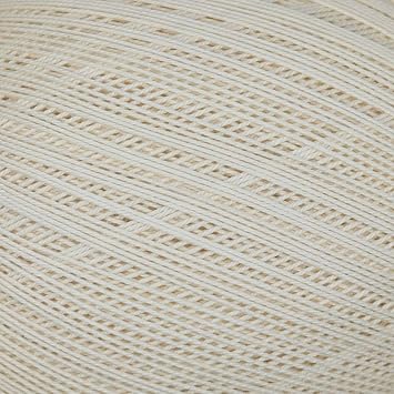 #10 Premium Mercerised Egyptian Cotton Crochet Thread - 3 Ply Pearl-Effect Finish - Soft, Strong & Lustrous - 100g - Daisy Crochet Cotton 010 Cream