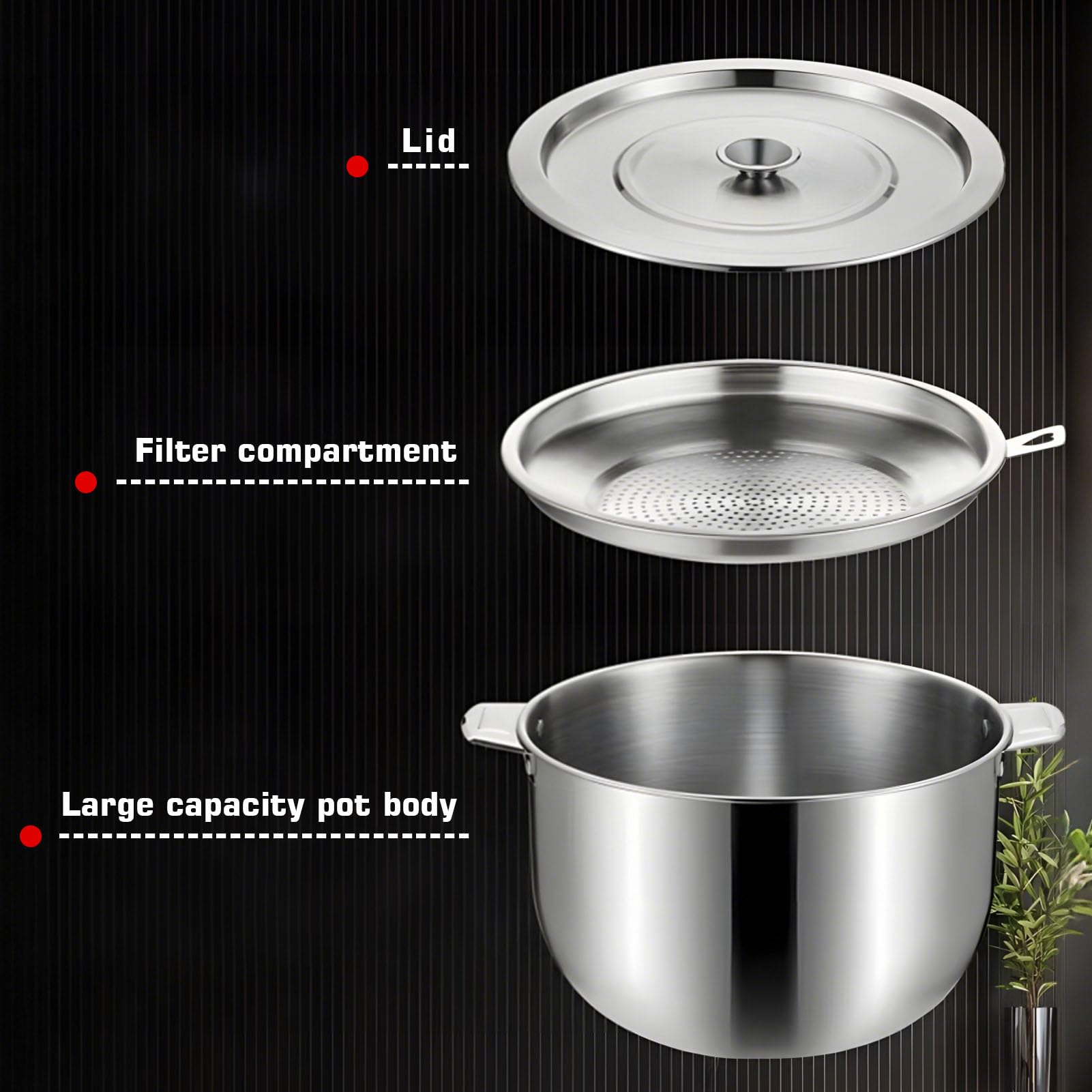 Pot de Filtrage et Stockage d'Huile Alimentaire en Acier Inoxydable 2.8 Litres, Équipé d'une Crépine Filtre pour Huile de Friture et Graisse de Cuisson, Récipient de Conservation Pratique Argenté