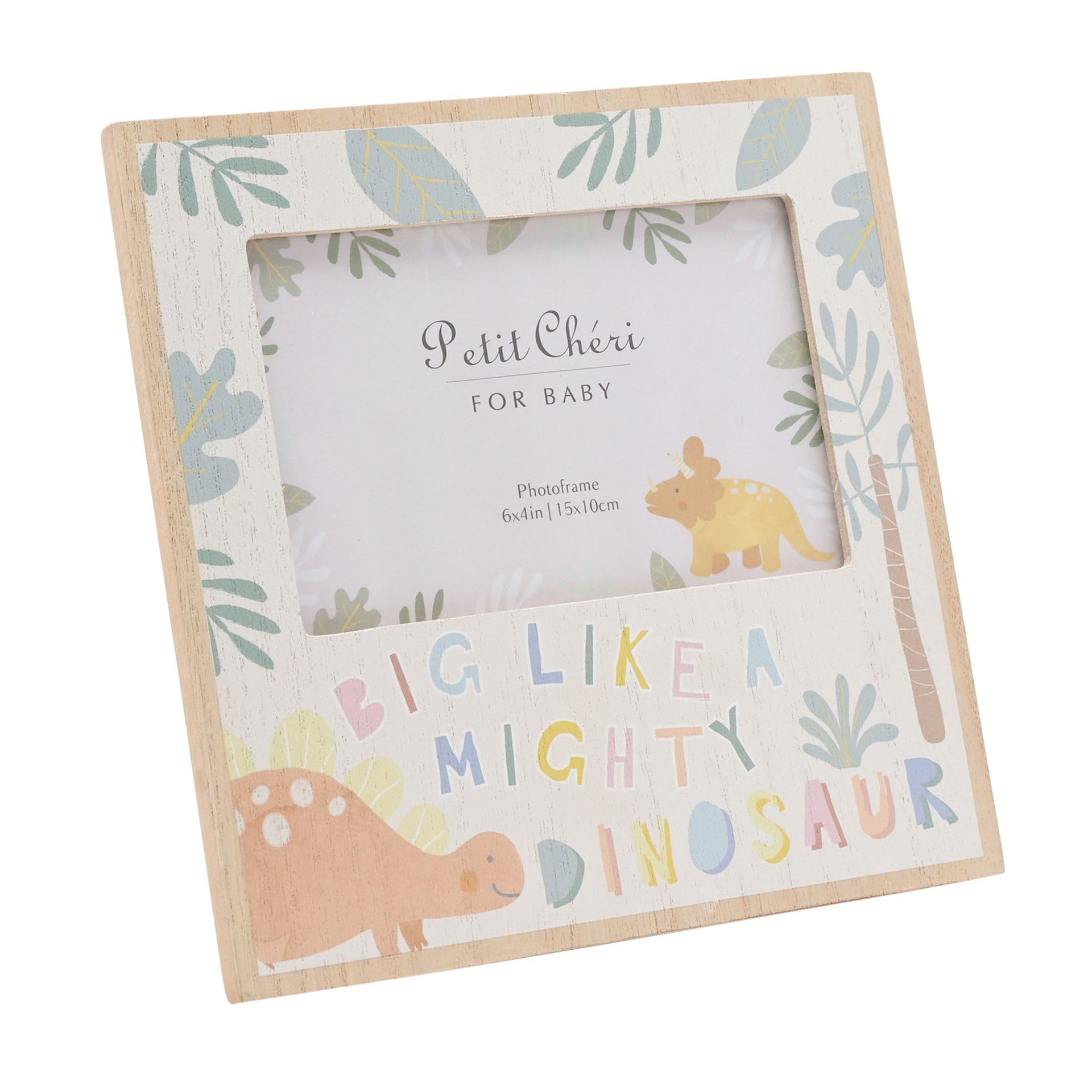Widdop And Co Multi Widdop Petit Cheri Mighty Dinosaur Photo Frame - 6" X 4" - Perfect Newborn Or Baby - Gift Present For Baby Shower New Baby Litte One