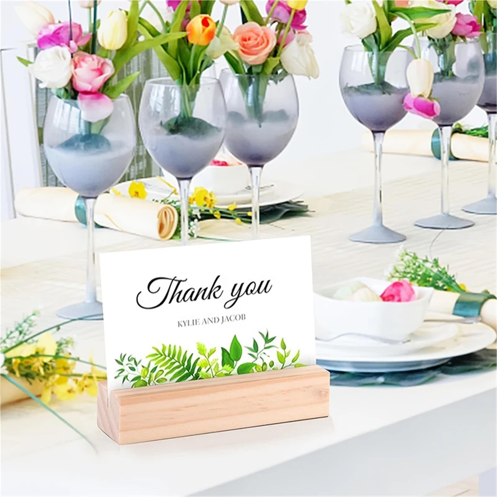 Tischnummernhalter, 50 Stück, Naturholz, Tischkartenhalter, Foto-Postkarten-Clip-Ständer, Hochzeit, Verlobung, Geburtstag, Party, Tischnummernständer