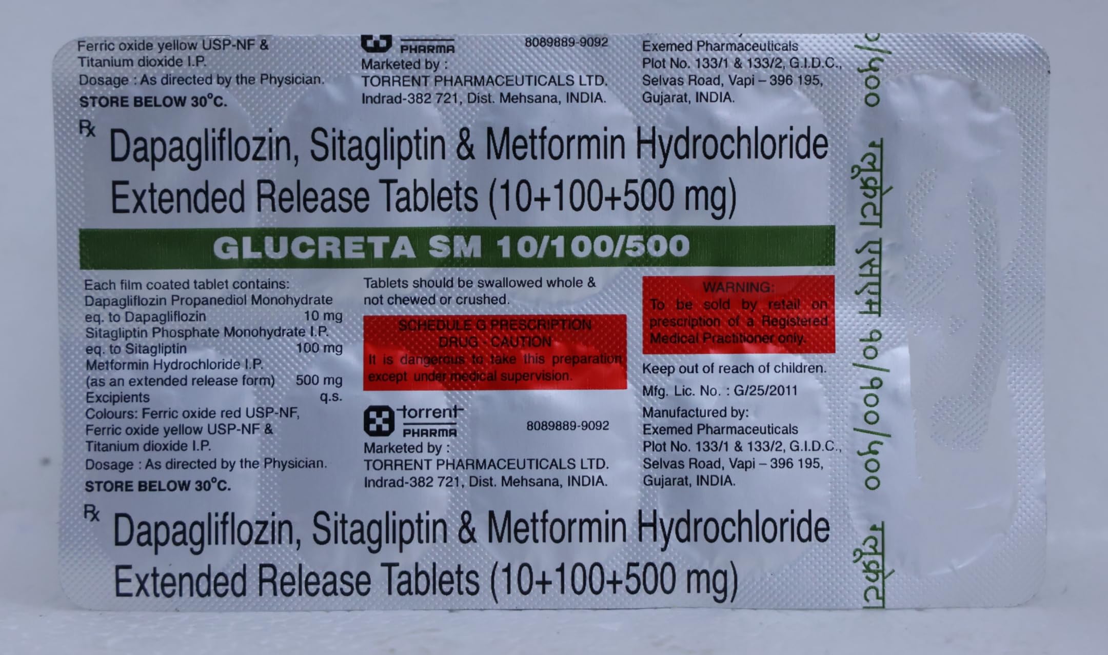 Glucreta SM 10/100/500 - Strip of 10 Tablet : Amazon.in: Fashion