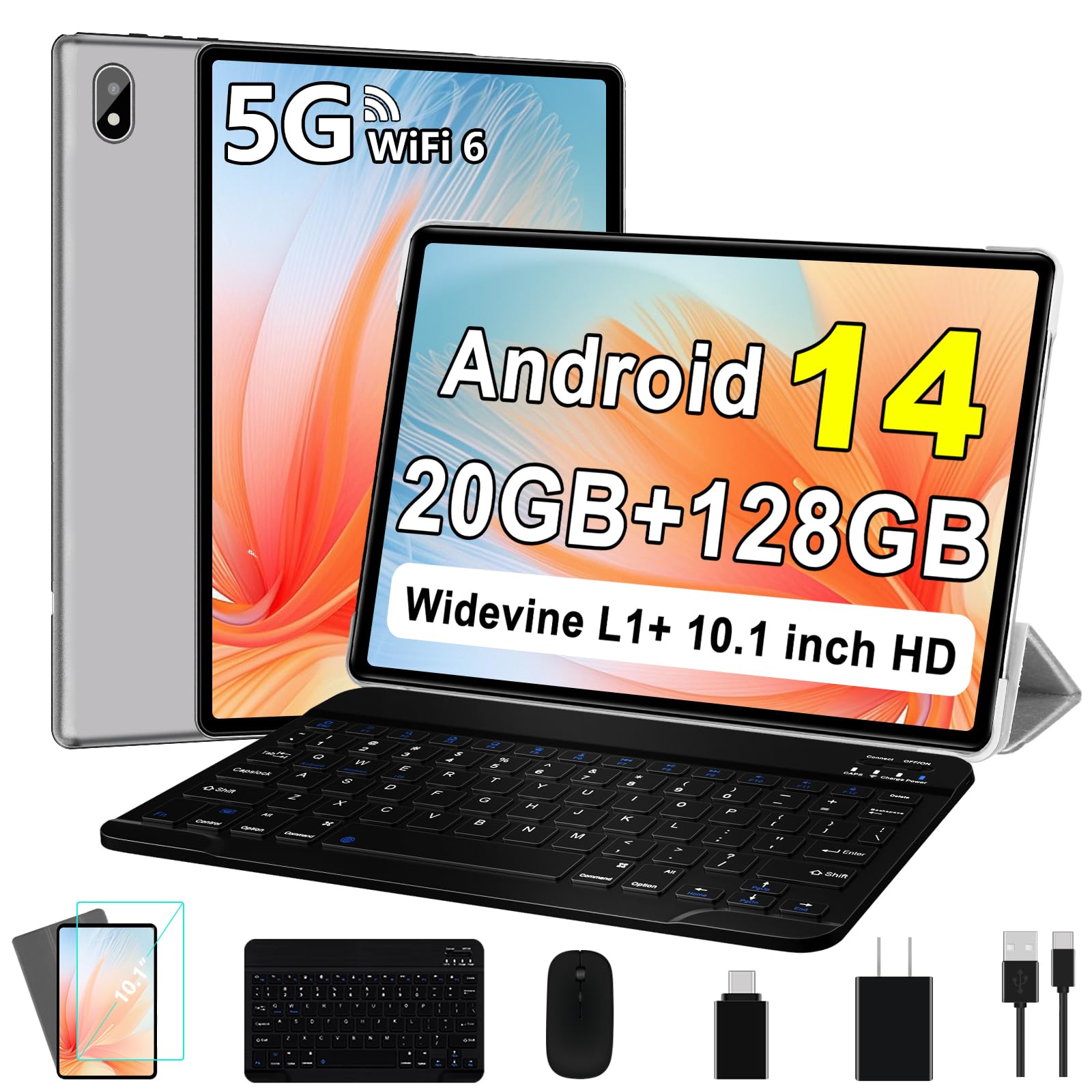タブレット 10インチ Android 14 タブレット 12GB＋128GB Android 14 タブレット Widevine L1 10.1インチ 12GB+128GB
