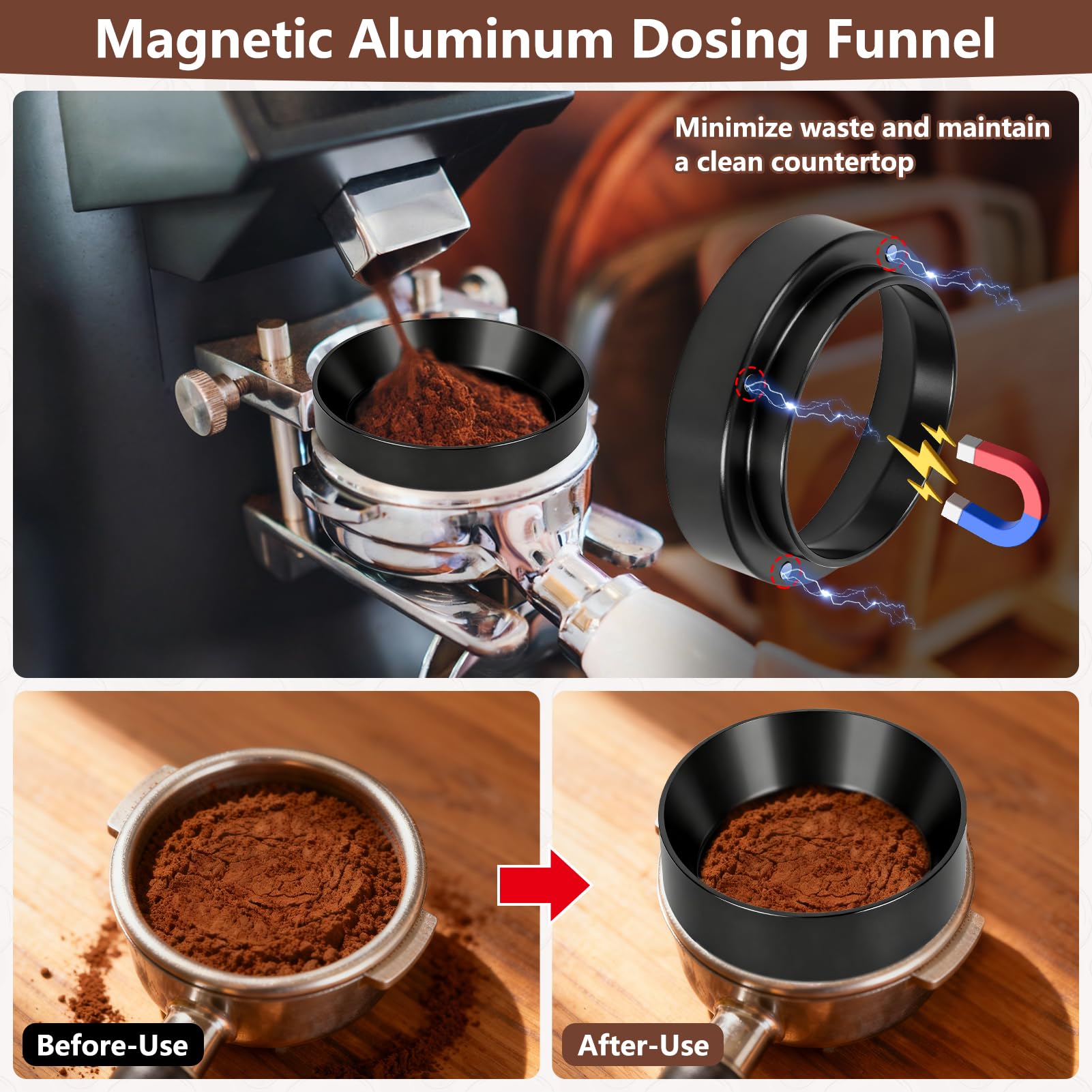 Y-Step Accesorios para soporte de tamiz, accesorios barista de 51 mm, incluye distribuidor de café y tamper nivelador, herramienta WDT, anillo dosificador y alfombrilla tamper de silicona, set