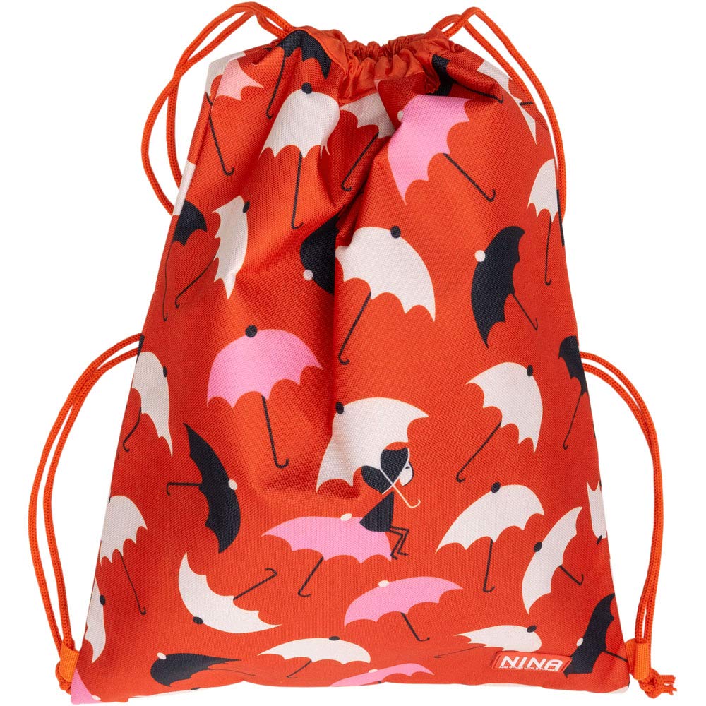 Grafoplás 37610576 Drawstring Bag with Exterior Zip Pocket Nina and Other Little Things Umbrellas