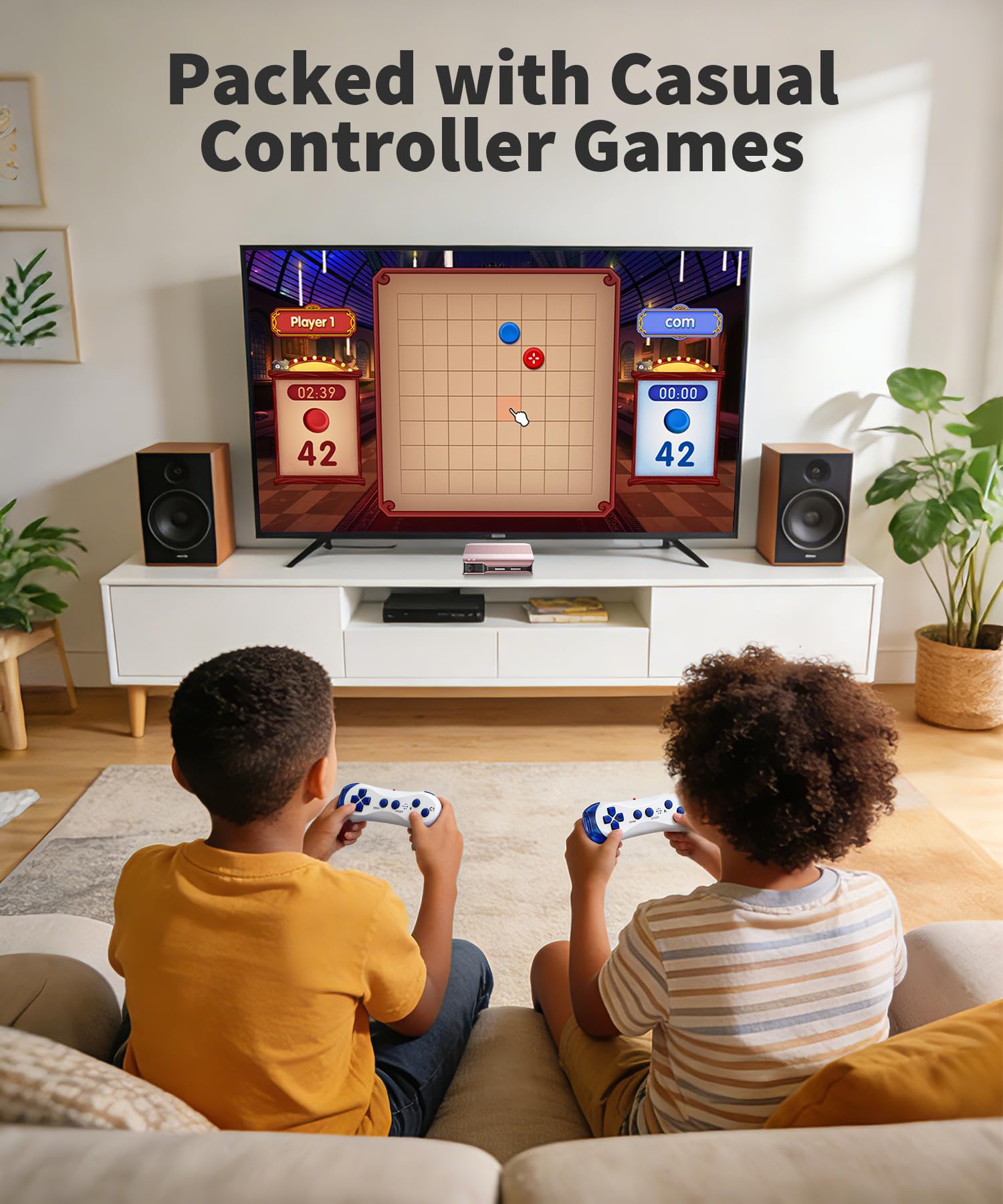 Console di Gioco con Controllo del Movimento per Bambini, Sistema Videogiochi Plug & Play per TV, Giochi Attivi Indoor e Divertimento per Famiglia, Ideale per Serate di Gioco e Feste