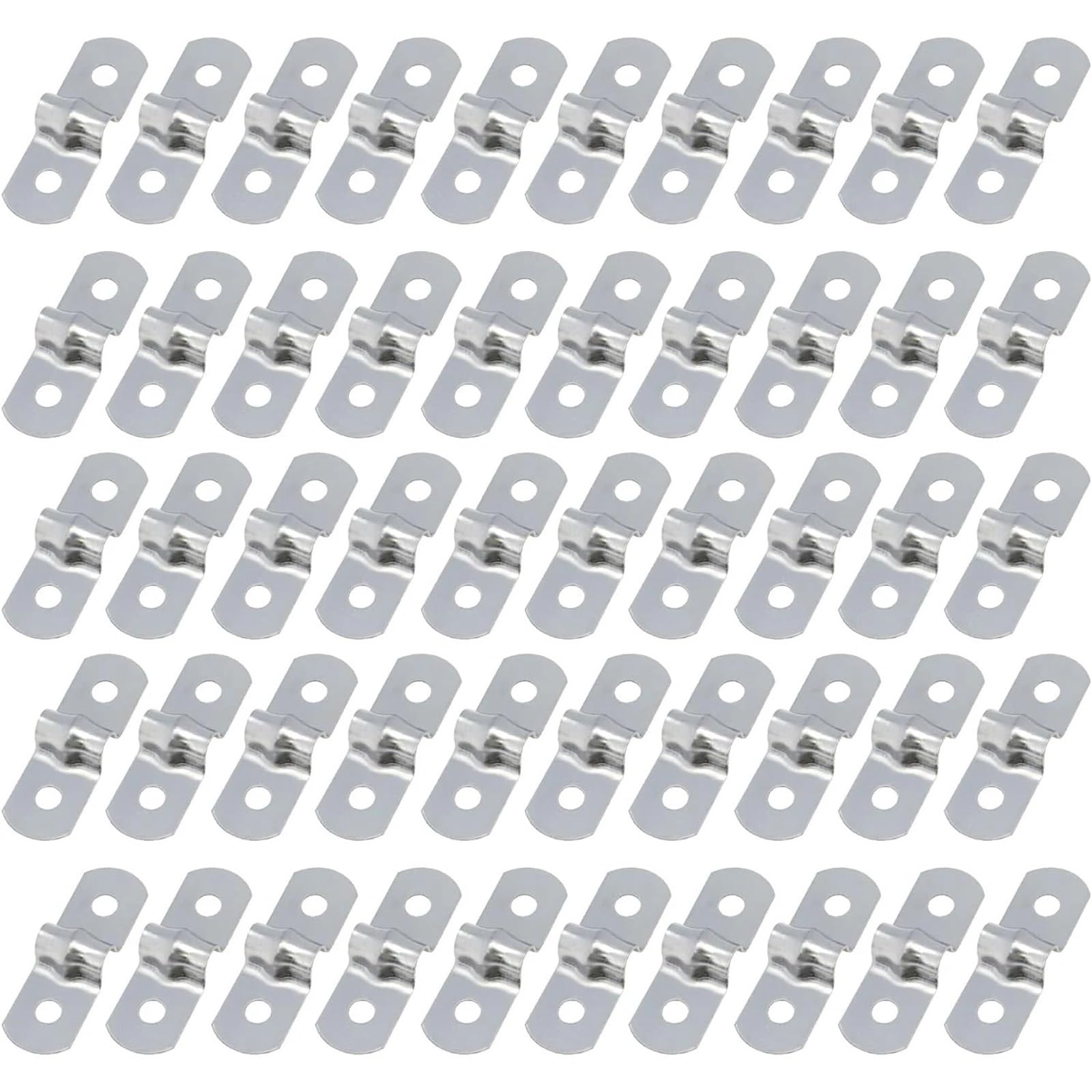 Lztdsbx 500Pcs Stainless Steel Conduit Clamps 100- M5 Wire Shelf Clips Stainless Steel Rigid Tube Strap Two Hole U Bracket Clamp For Fixing Pipe(500Pcs)