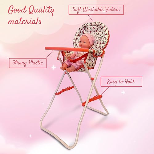 Miniatura 10 de Silla alta de muñeca de bebé, silla alta de juguete para muñeca de bebé, silla de muñeca de juguete para bebé, accesorios para muñecas, muebles de