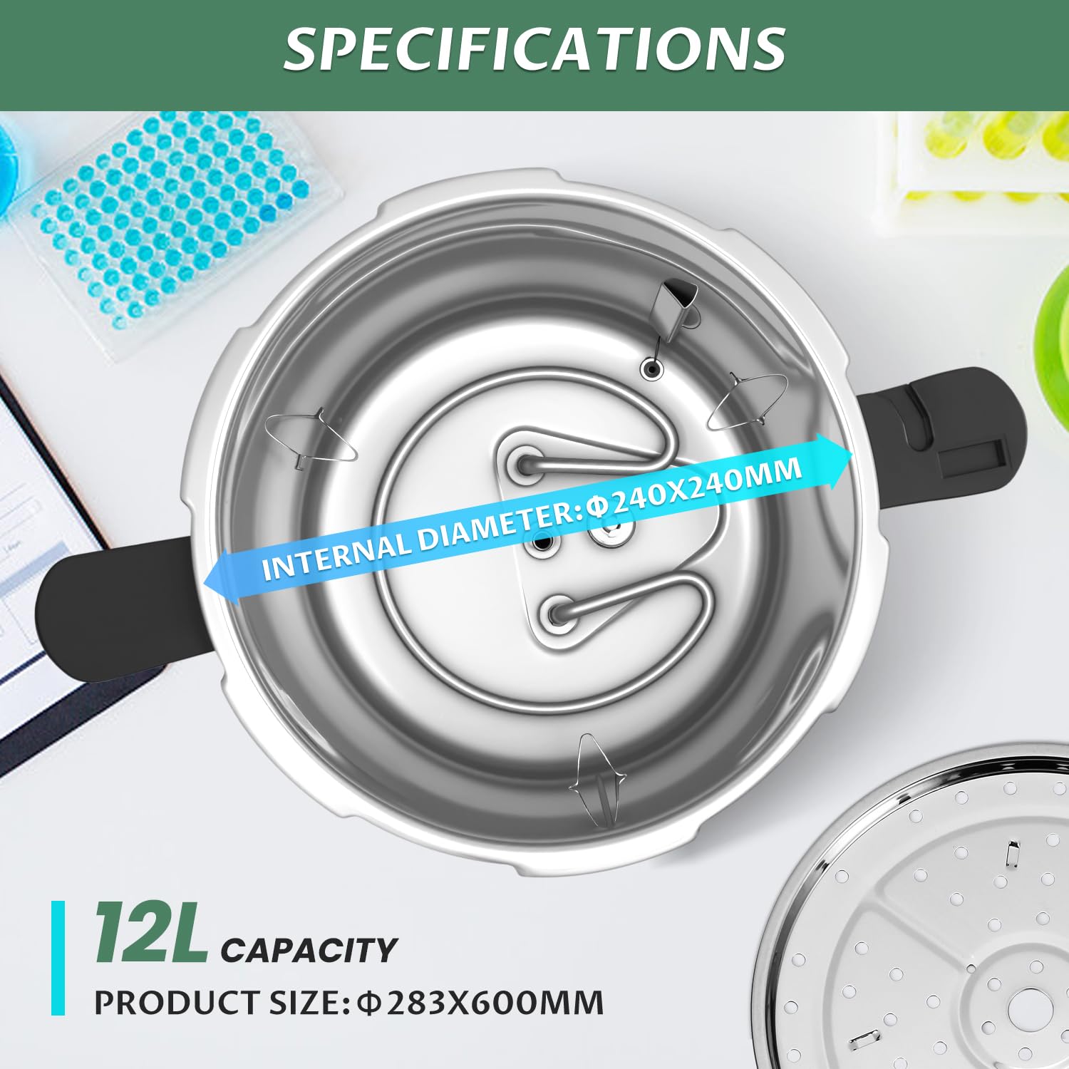 Huanyu 12L Autoclave Esterilizador Autoclave eléctrico de laboratorio ajustable en temperatura y tiempo Diseño de apertura rápida Esterilizador de vapor de alta presión para laboratorios Universidades
