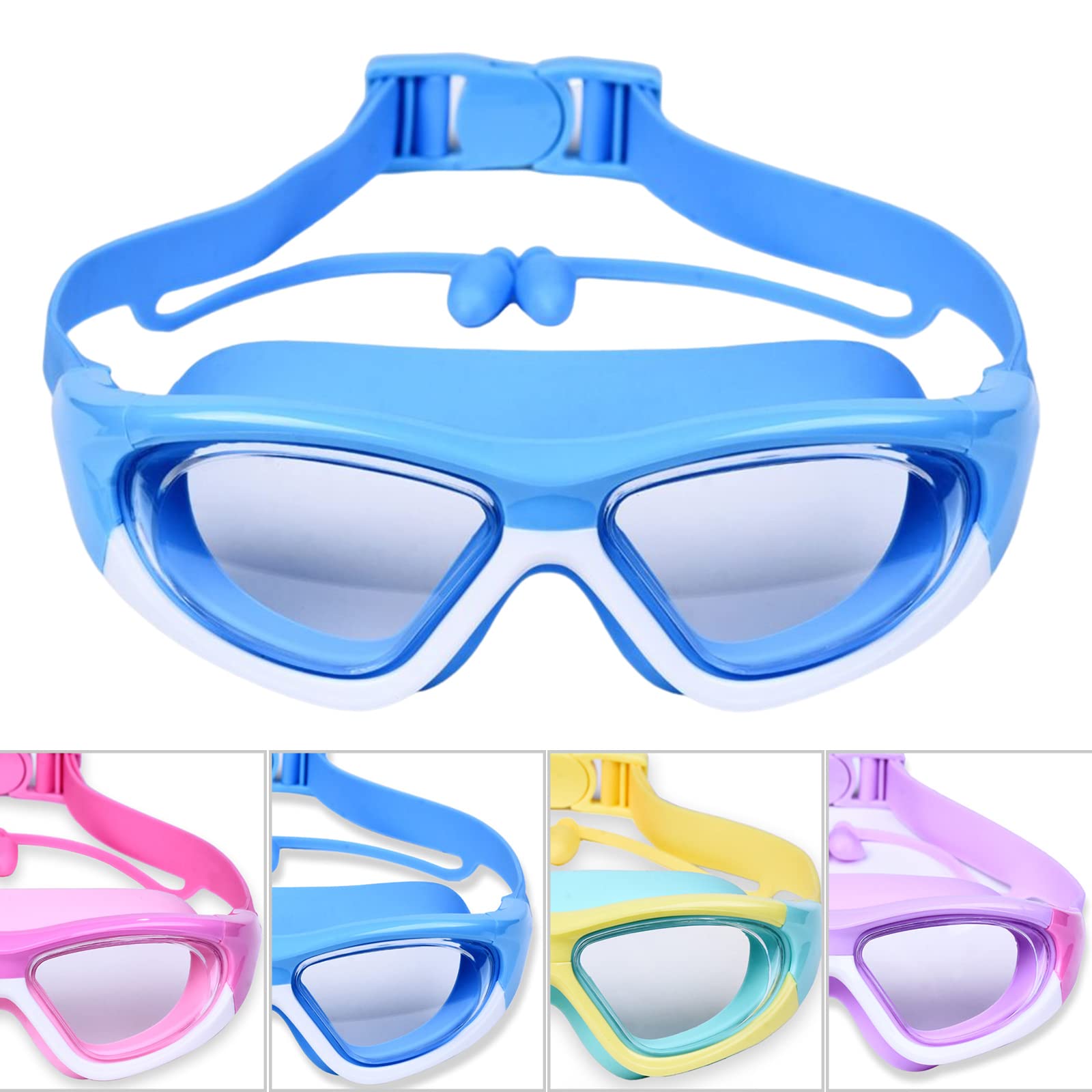 Lunettes De Natation Pour Enfants 3-14 Ans - Anti-buée, Grand Angle 180°, Protection UV