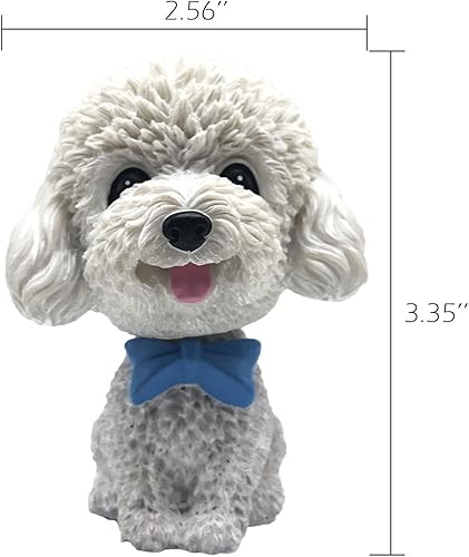 Miniatura 3 de IBWell Mini perro con cabeza de rebotar para decoración de tablero de salpicadero de automóvil, juguete de peluche para cachorros con pestaña