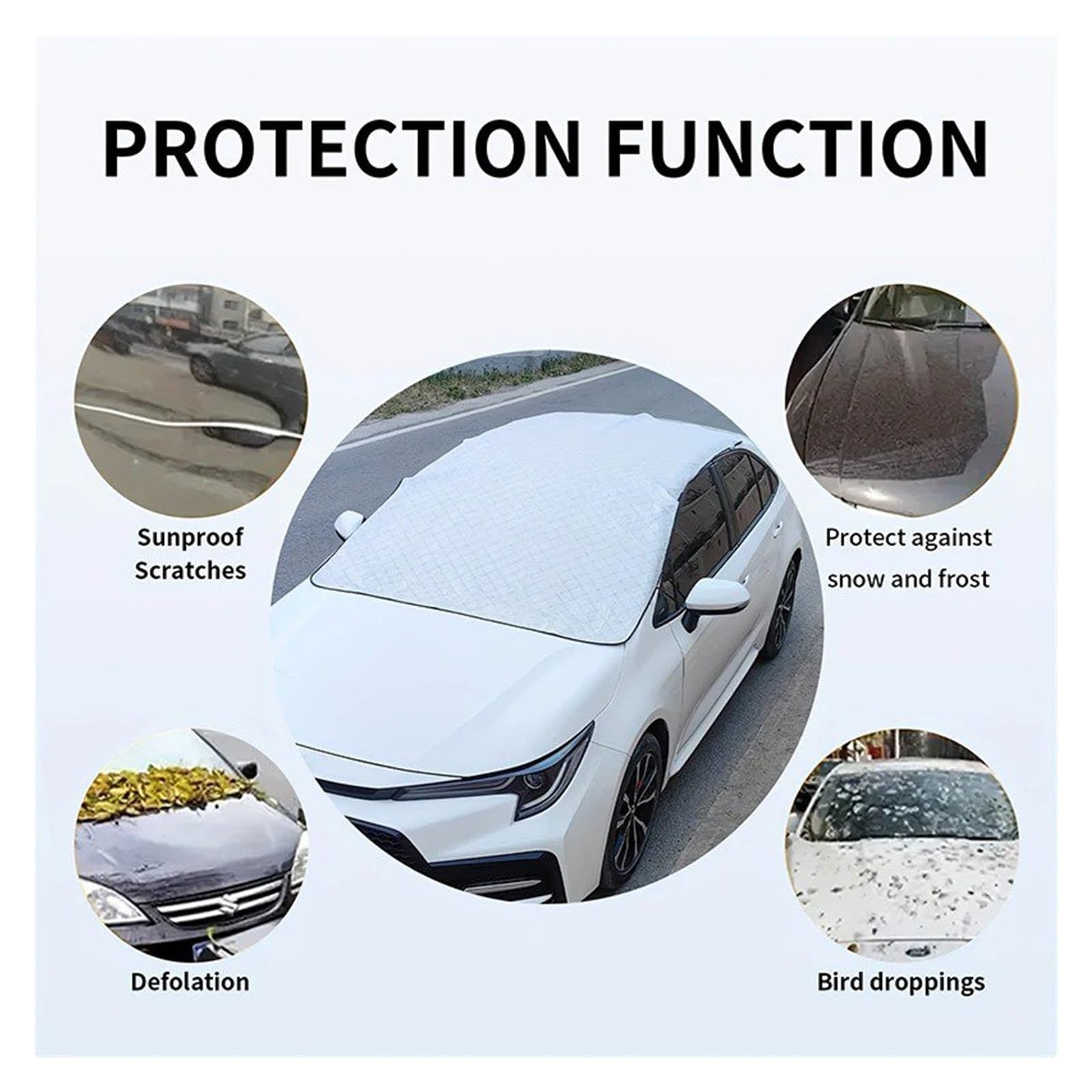 Schneeschutz Für Autos Dicker Faltbarer Auto-Sonnenschutz Panorama-Schiebedächer Blockiert UV-Strahlen Und Isoliert Hitze/Kälte Winterartikel