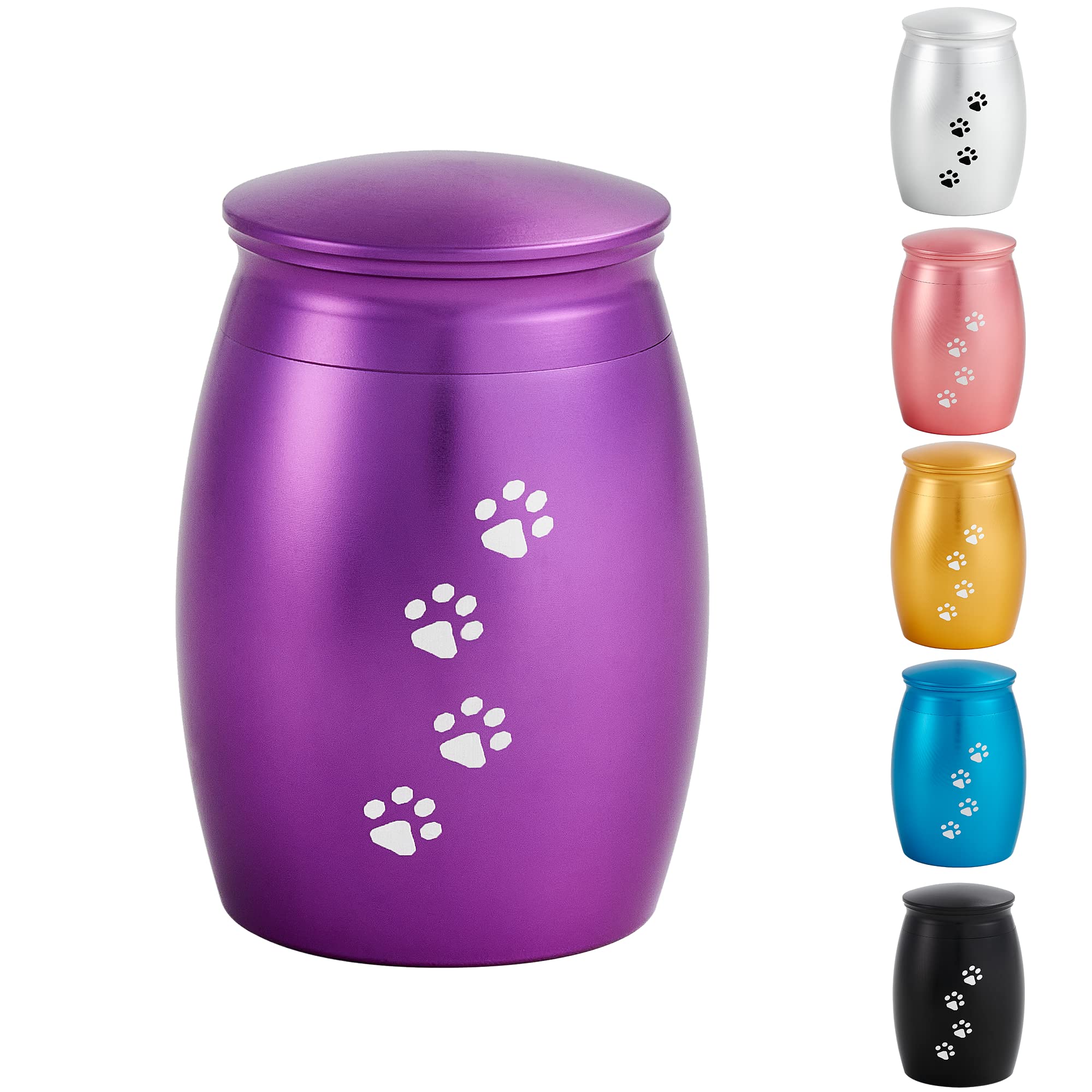 LINES ARTE Small Cremation Urns for Dog or Cats Ashes,2.67 Inches Mini Puple Keepsake Urns for Pet Ashes with Paw Print — image 1