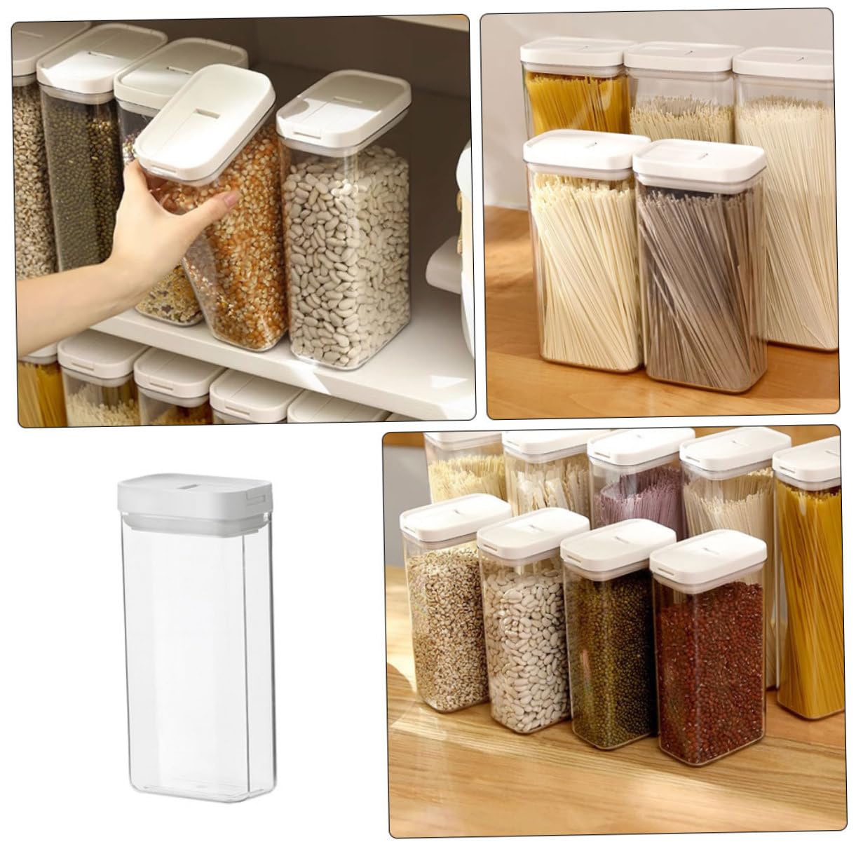 PRETYZOOM 4 Stücke Nudel Pasta Container Deckel 1200ml Italienische Speisekammer Lagerung Wiederverwendbare Pasta Fall