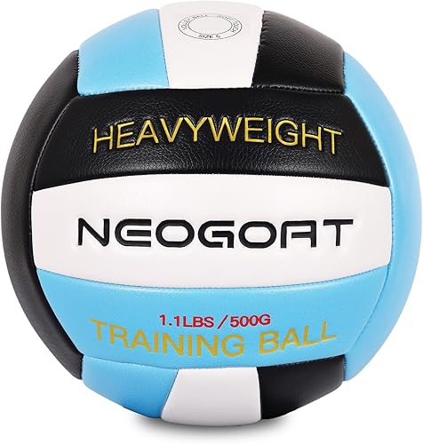 Balón de voleibol pesado de 1.1 libras para setters servir, equipo de entrenamiento de voleibol pesado, tamaño 5, piel sintética suave, duradero