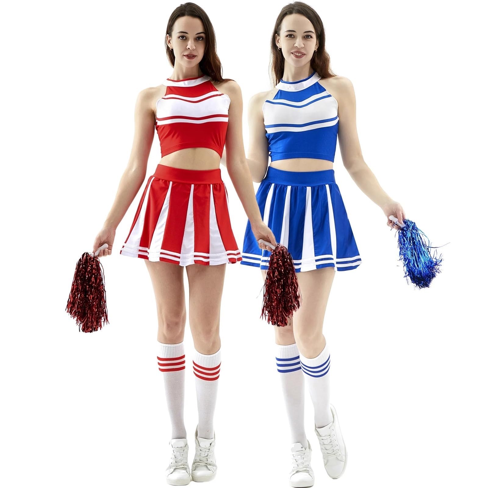Cheerleading Kostüm Faltenrock Cheerleading Kostüm Performance Kostüm Uniform Für Bühnenauftritte(Red,L)