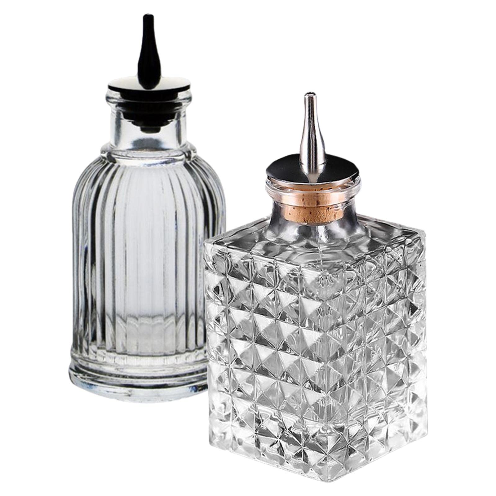 2 Pezzi di Vetro Amaro Bottle Dasher Bottle Decanter per Bar a hogar